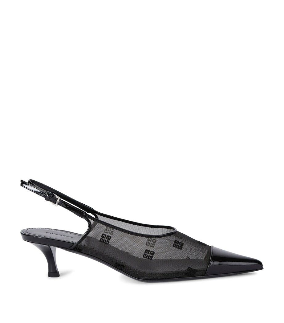Givenchy o1srvl11e0625 Kitten Heel Slingback Pumps 45mm in Black Size US 6 / IT 36 - 1 Thumbnail