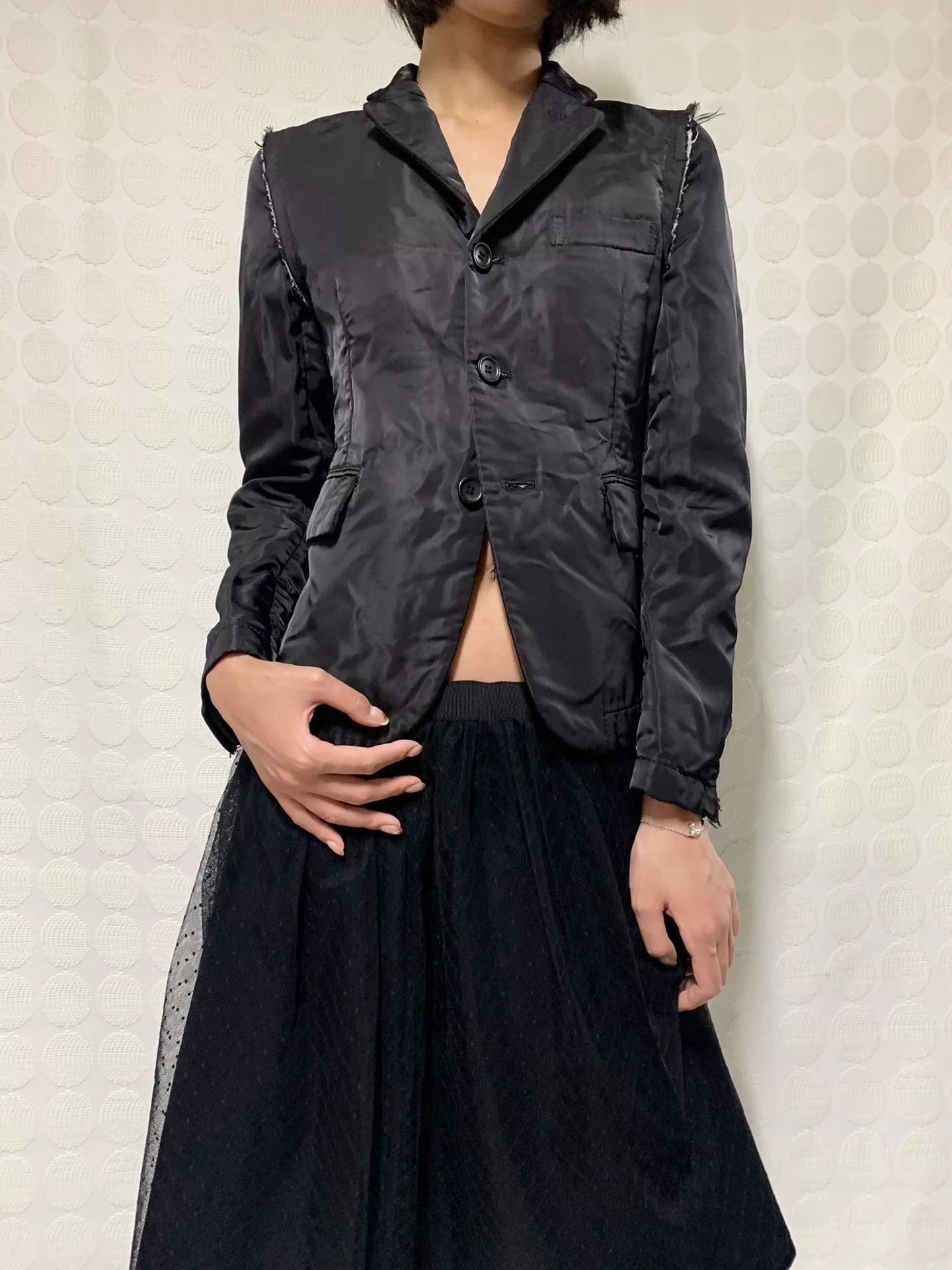 Comme des Garcons CDG Black Deconstructed Blazer XXS Size US XXS / EU 40 - 1 Thumbnail