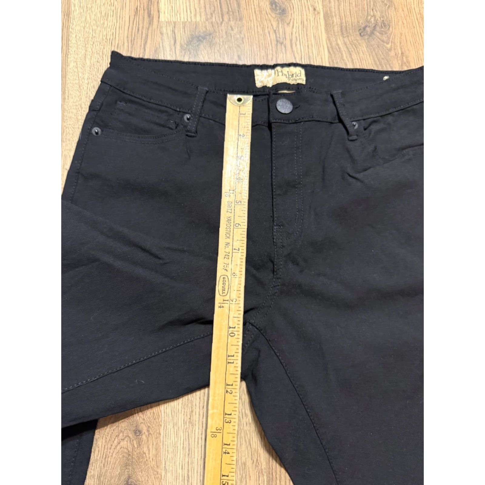 Vintage Hyrid & Company Jeans Women's 2X Black Denim Skinny Mid Rise 5-Pocket Stretch Regular Jeans Mens Womens Girls Size 40" / US 18 - 6 Thumbnail