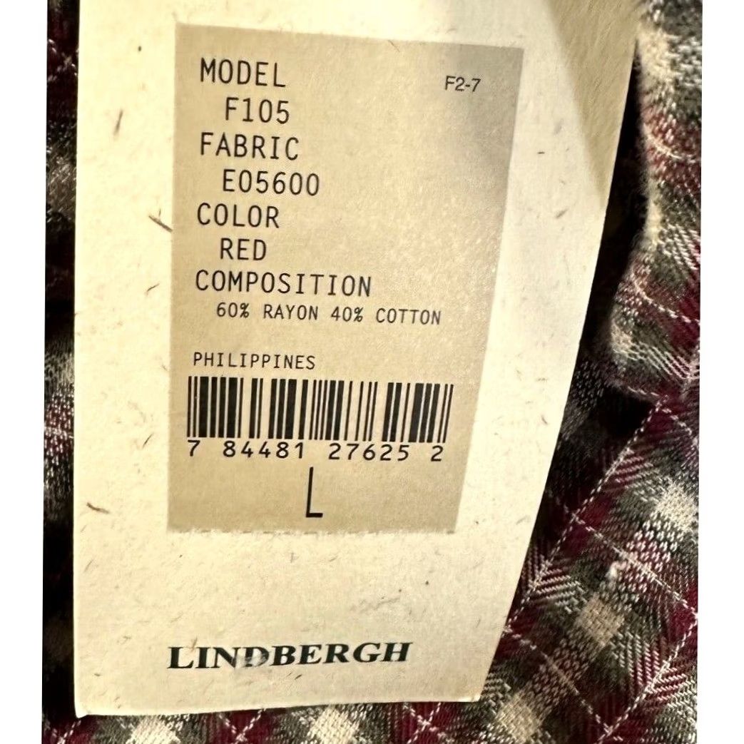 Joseph Abboud Joseph Abboud Mens Large Red Green Plaid Button Up Long Sleeve Pocket Shirt NEW Size US L / EU 52-54 / 3 - 6 Thumbnail