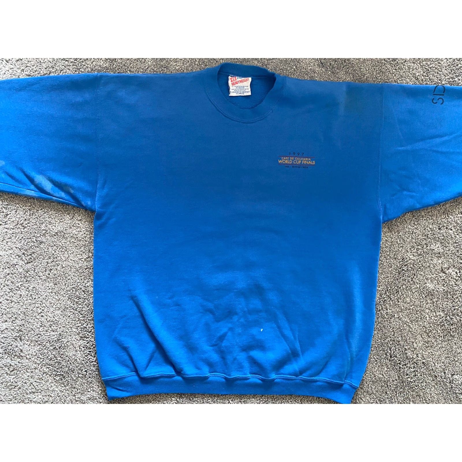 Hanes VTG 1997 Hanes Heavyweight Sweatshirt Made In USA Vail Beaver Creek World Cup Shirt Adults XL Blue USA 90s Sports Ski Mens Size US XL / EU 56 / 4 - 4 Thumbnail