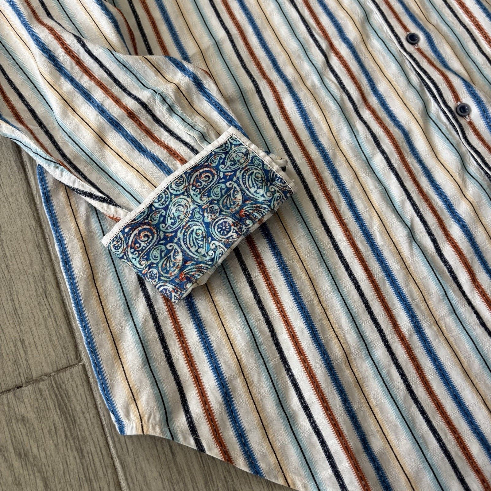 Robert Graham Robert Graham Shirt Blue Paisley Classic Button Up Mens XXL Size US XXL / EU 58 / 5 - 5 Thumbnail