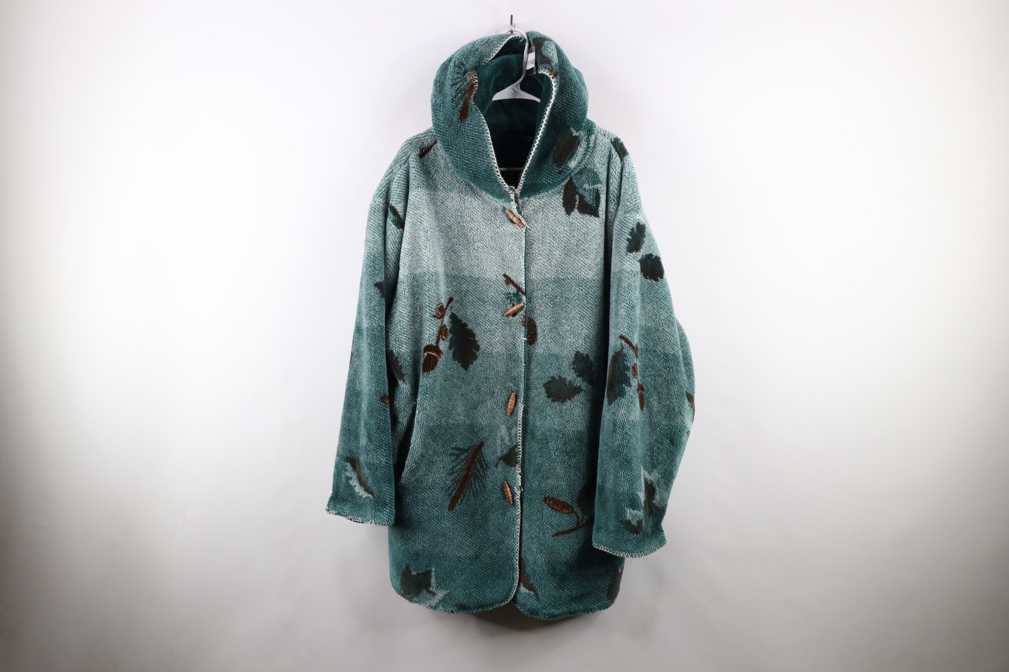 Vintage Vintage 90s Streetwear Reversible Leaf Acorn Print Jacket Size XL / US 12-14 / IT 48-50 - 1 Thumbnail