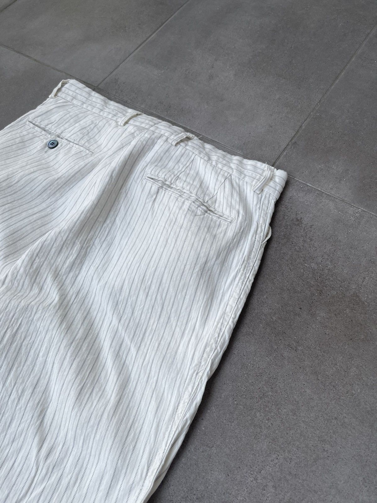 Martin Asbjorn Martin Asbjorn Cream White Striped Casual Pants Size US 30 / EU 46 - 10 Thumbnail