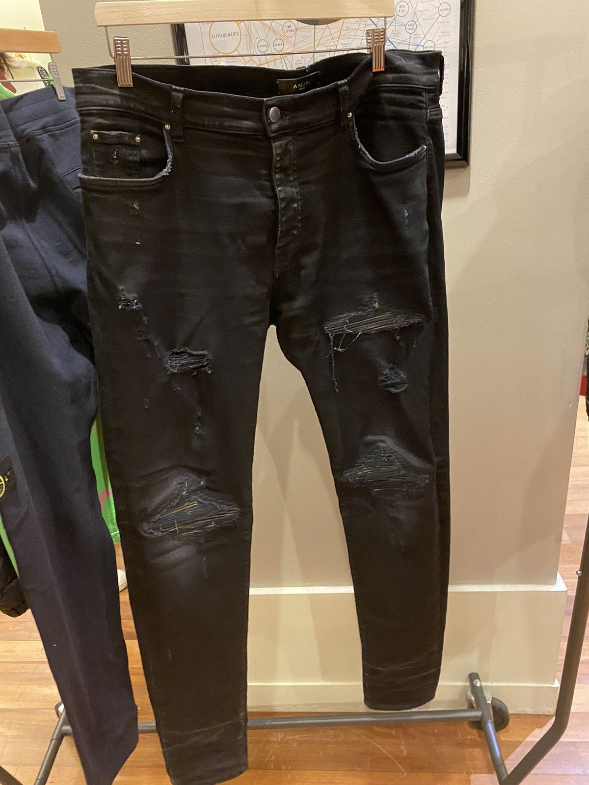 image of Black Amiri Mx1 Denim 38, Men's