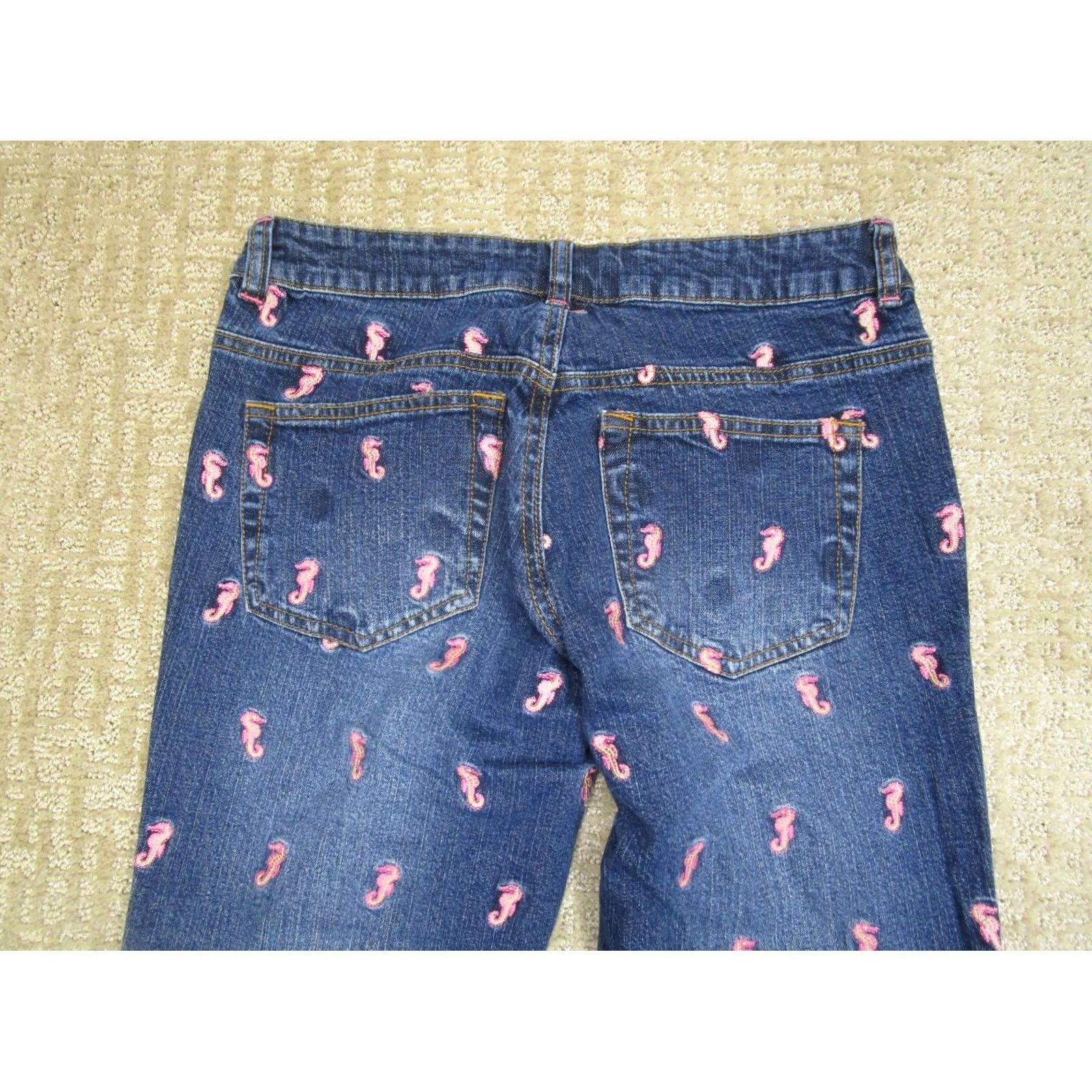 Lilly Pulitzer Lilly Pulitzer Jeans Bootcut Women 4 Blue Mid Rise Denim Embroidered Logo Horse Animals Capella? Size 27" / US 4 / IT 40 - 4 Thumbnail