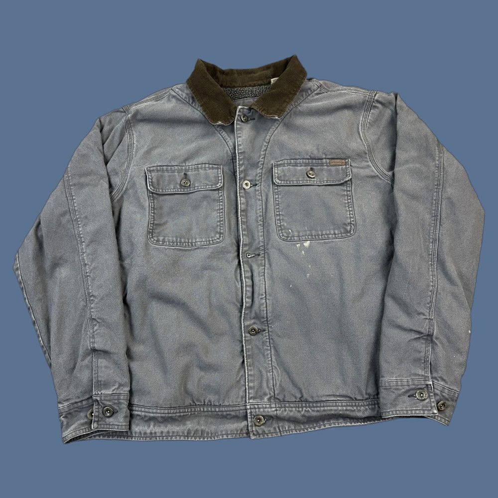 Vintage Woolrich Jacket Mens XL Gray Canvas Sherpa Lined Workwear Corduroy Collar Jacket Size US XL / EU 56 / 4 - 1 Thumbnail