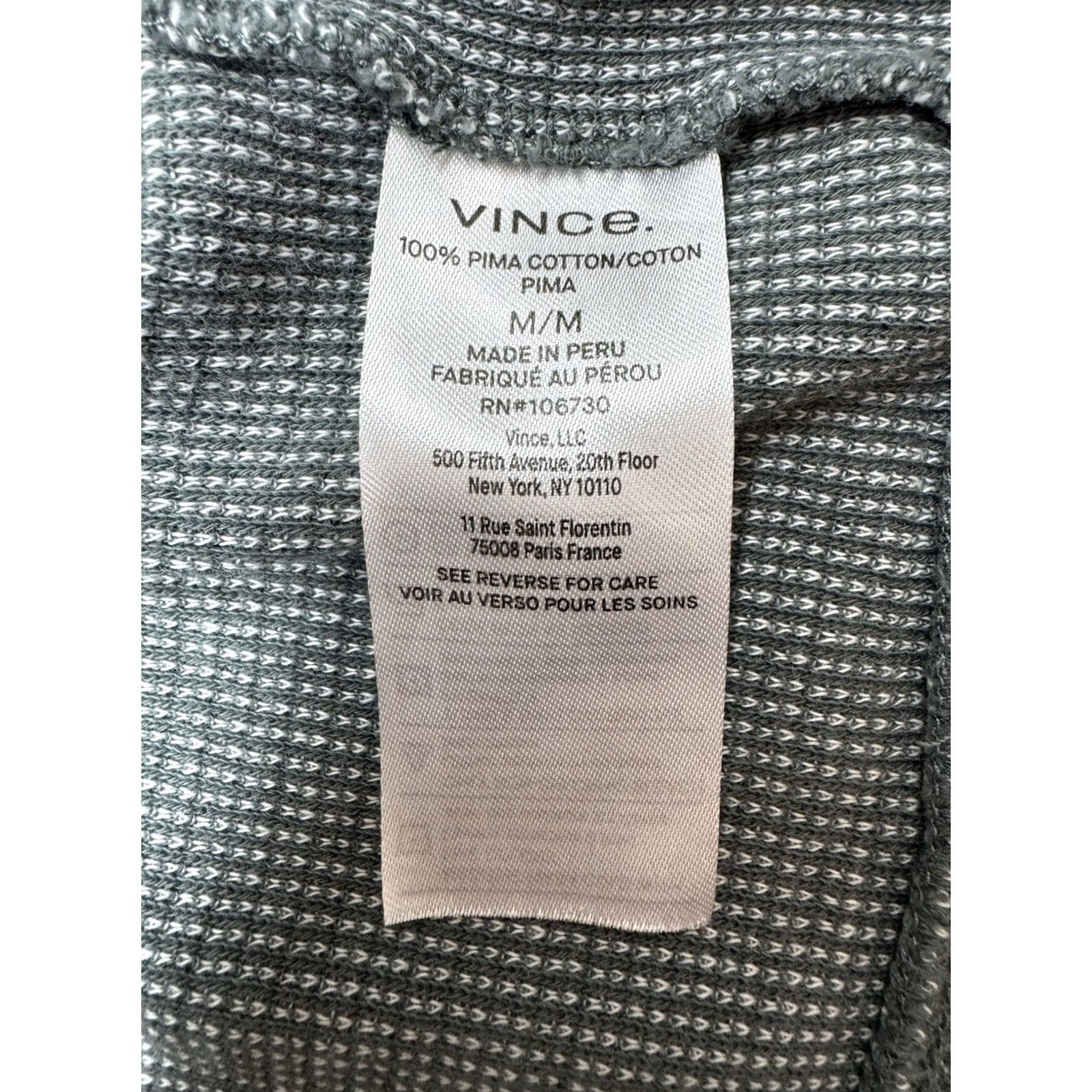 Vince Vince Mens Green 100% Pima Cotton Long Sleeve Textured Hooded Pullover Hoodie M Mens Size US M / EU 48-50 / 2 - 7 Thumbnail