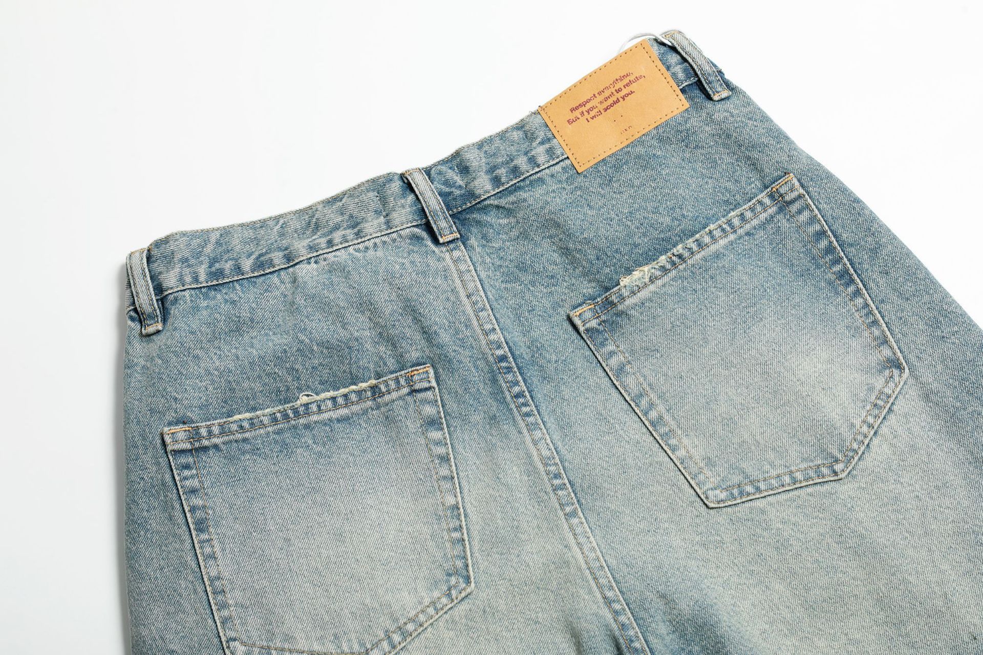 Vintage Men's loose casual wide-leg straight-leg ripped jeans Size US 32 / EU 48 - 4 Thumbnail