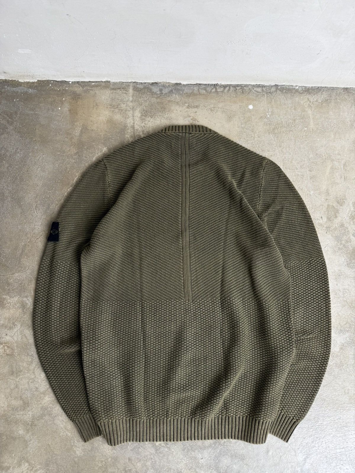 Stone Island Stone Island Khaki Green Textured Knit Sweater Size US L / EU 52-54 / 3 - 9 Thumbnail