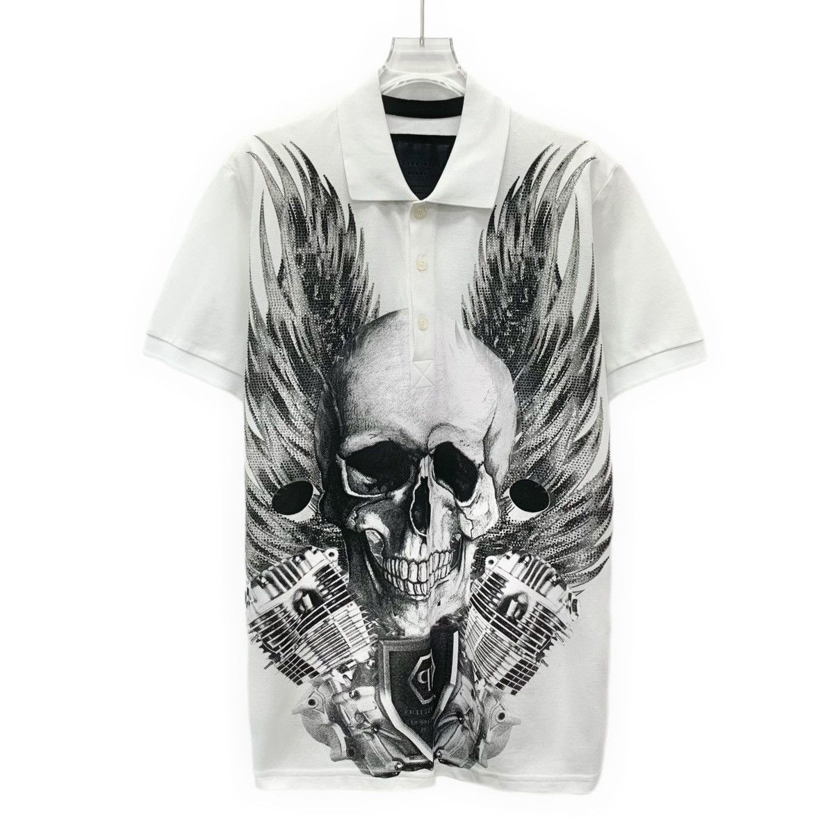 Philipp Plein Philipp Plein Skull Printed Short Sleeve Polo Shirt K26WX Size US L / EU 52-54 / 3 - 1 Thumbnail