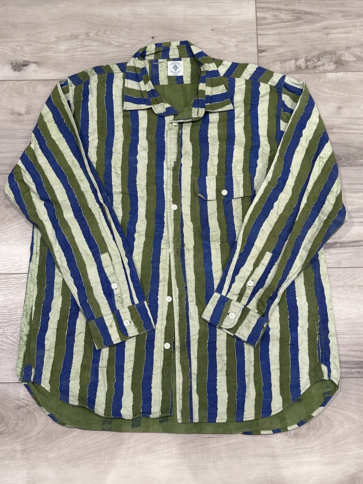 18 East 18 East Bangs Button Up Shirt - Indigo / Army Size US XL / EU 56 / 4 - 1 Thumbnail