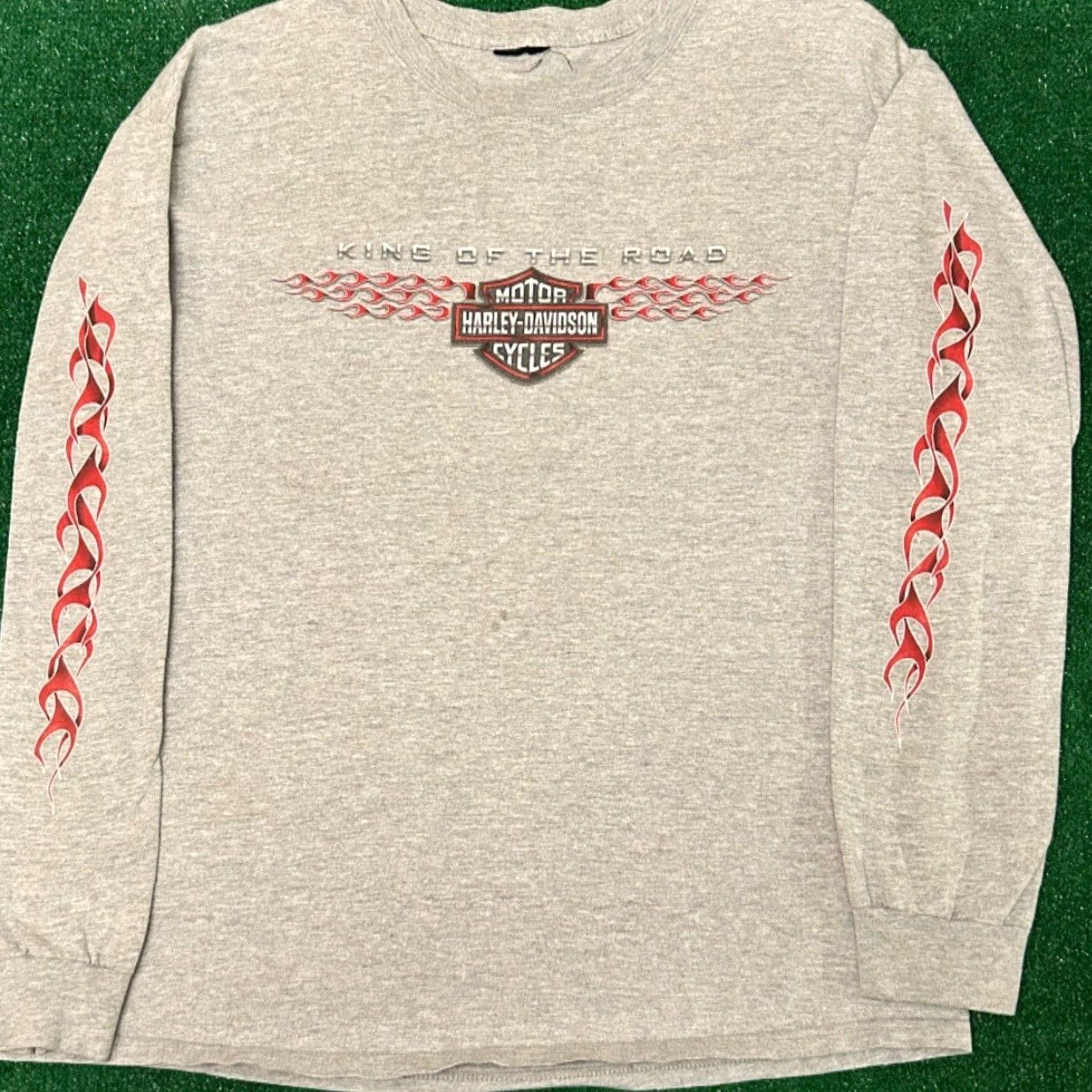 Harley Davidson VINTAGE Harley-Davidson Long Sleeve Shirt XL Gray 90s Y2K Maryland Mens Shirt Size US XL / EU 56 / 4 - 4 Thumbnail