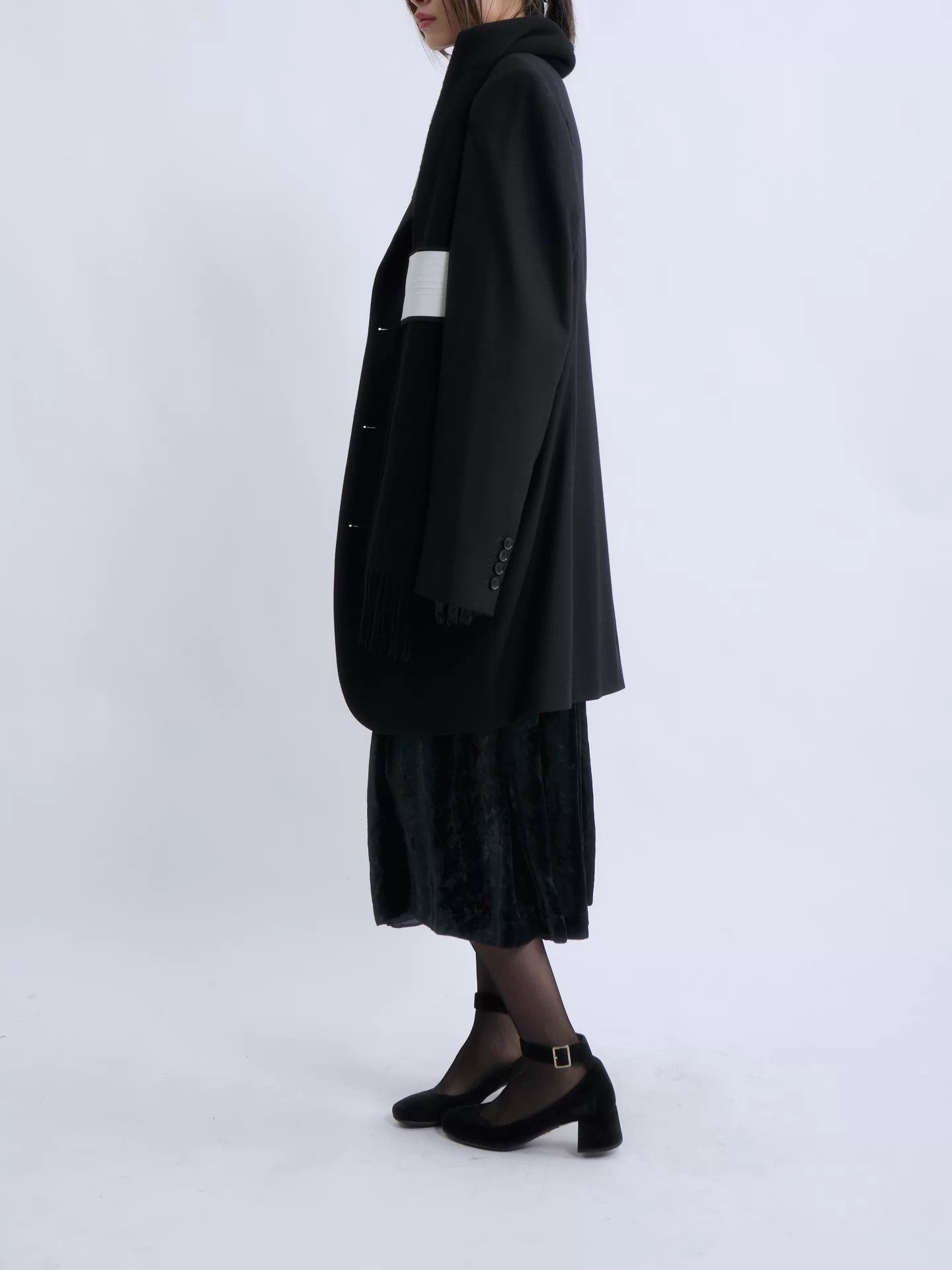 Xander Zhou Xander Zhou Men’s deconstructed detachable scarf black Size US M / EU 48-50 / 2 - 3 Thumbnail