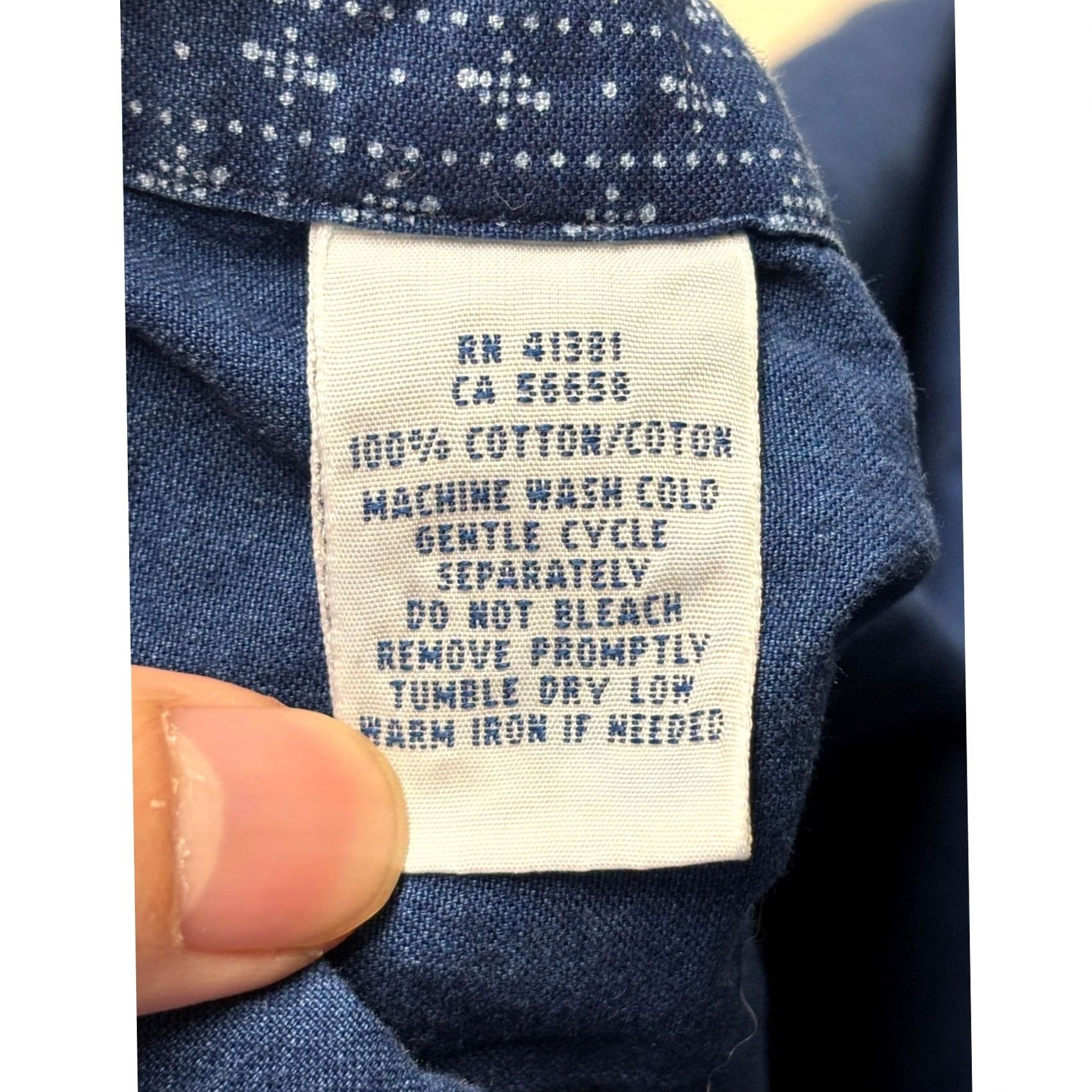 Polo Ralph Lauren Polo Ralph Lauren Mens Slim Fit Indigo Blue Micro Dot Cotton Button Up Shirt L Size US L / EU 52-54 / 3 - 5 Thumbnail