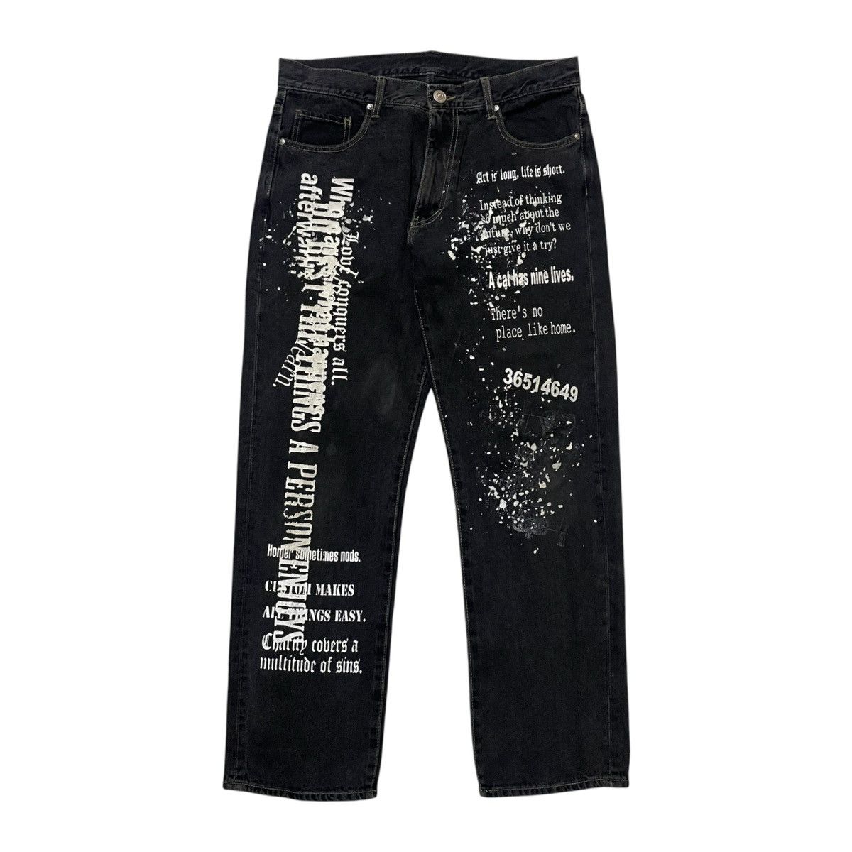 Hysteric Glamour ORIGINAL YaK BAGGY BLACK POEM 36514649(36×42) Size US 36 / EU 52 - 2 Thumbnail