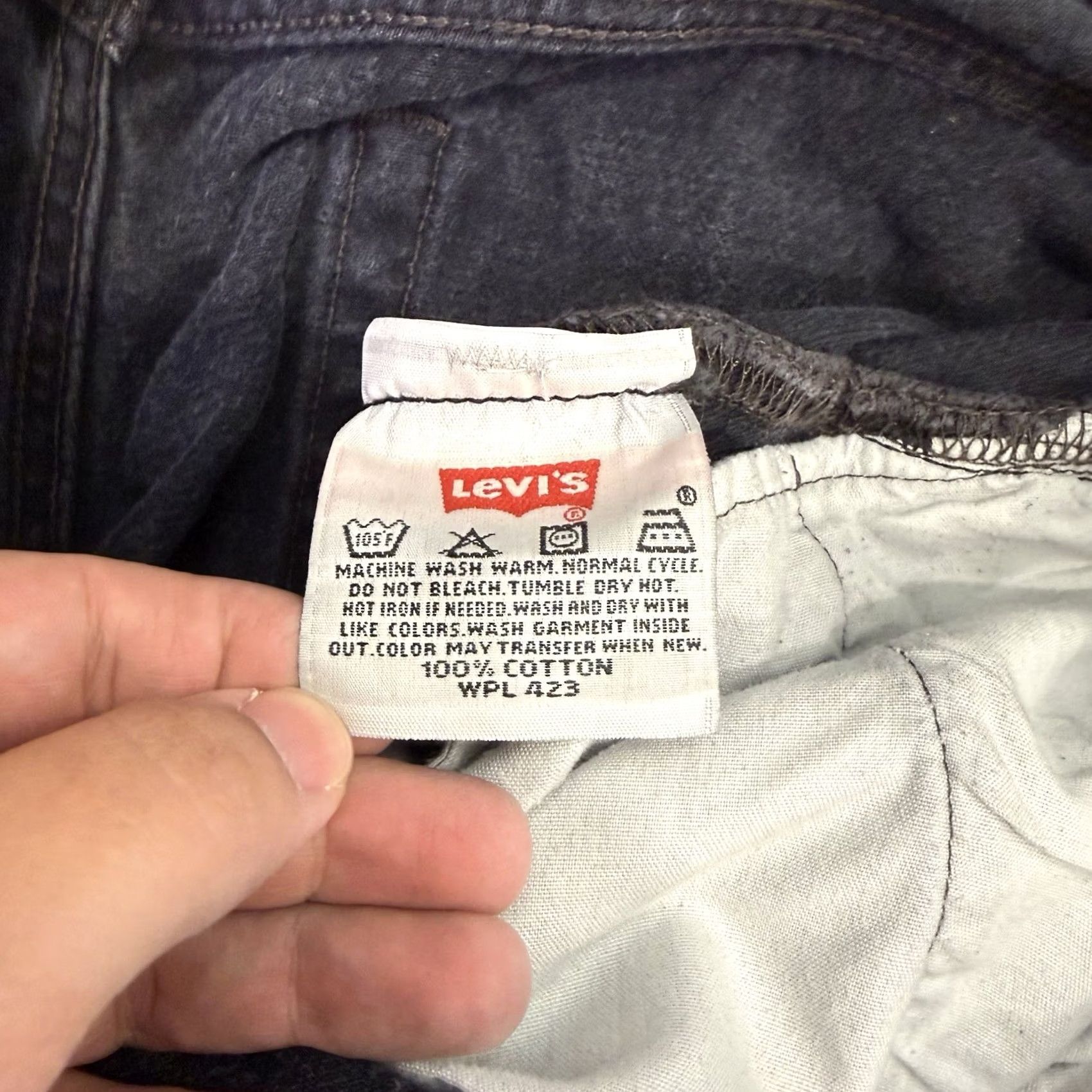 Levi's VINTAGE Levi's 501 Jeans 32 Black 90s Straight Leg Denim Minimalist 32x32 Mens Jeans 90s Vintage Levi's 501 Series Black Denim Straight Size US 30 / EU 46 - 7 Thumbnail