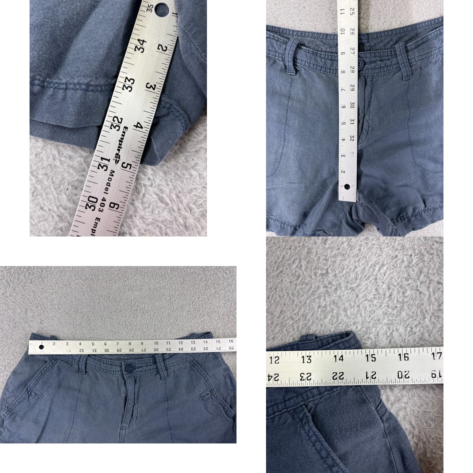 Calvin Klein Calvin Klein Shorts Women 6 Blue Linen Blend Woven Bush Pockets 29x5 - Regular, Blue, Linen Blend, 6, Women, Calvin Klein, Shorts Size 28" / US 6 / IT 42 - 9 Thumbnail