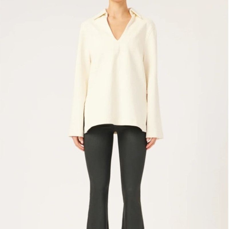 DL1961 NWT DL1961 Women's Cream Sweatshirt Millie Tunic Top M Size M / US 6-8 / IT 42-44 - 2 Thumbnail