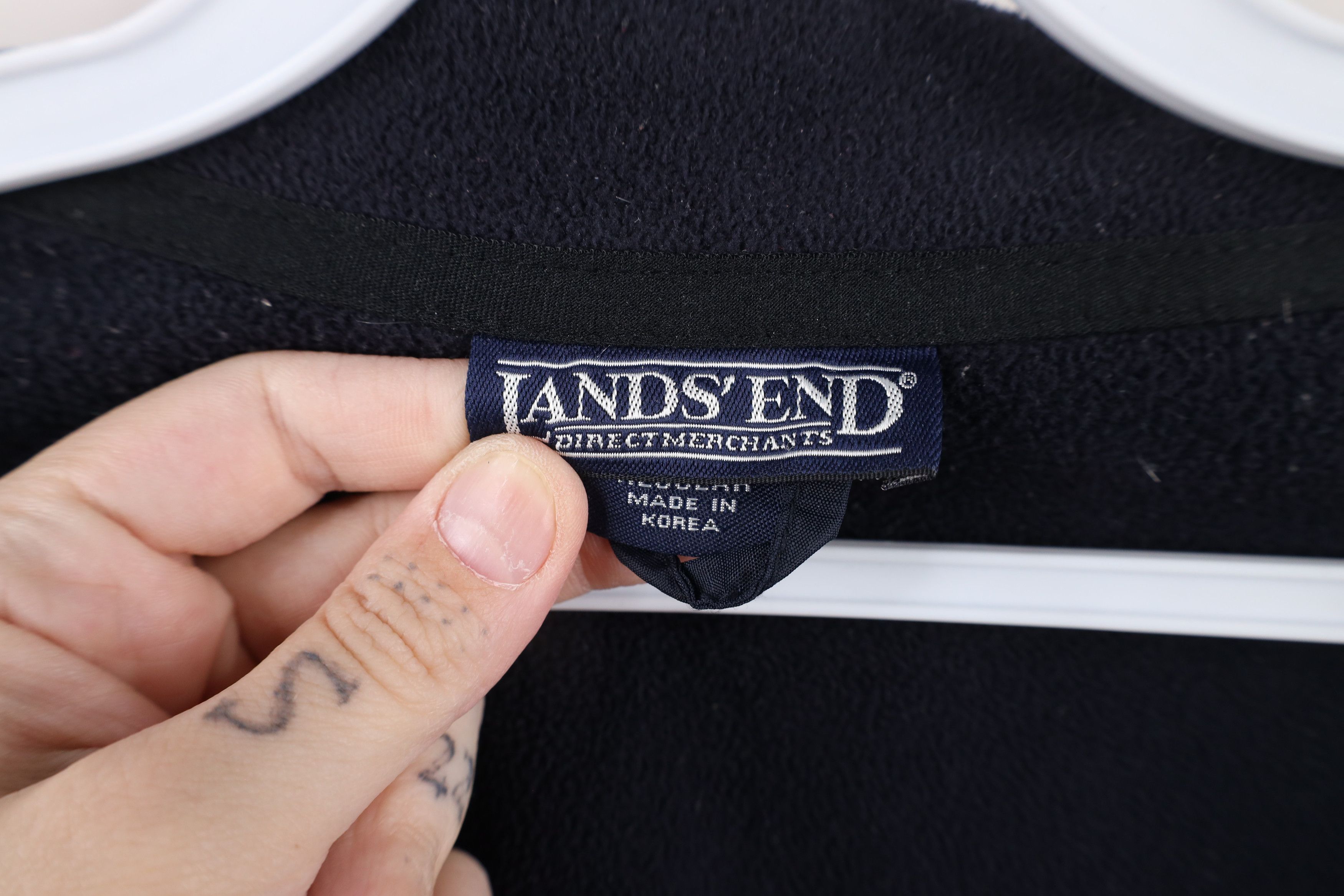 Lands' End × Vintage Vintage 90s Lands End Fleece Full Zip Jacket Black Size XL / US 12-14 / IT 48-50 - 8 Thumbnail