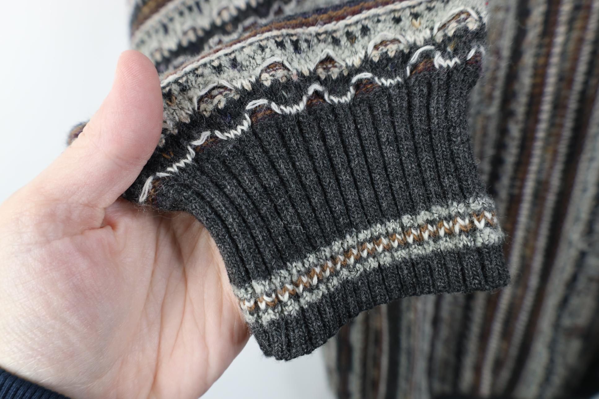 Vintage Vintage 90s Coogi Style Striped Ed Bassmaster Knit Sweater Size US XL / EU 56 / 4 - 6 Thumbnail