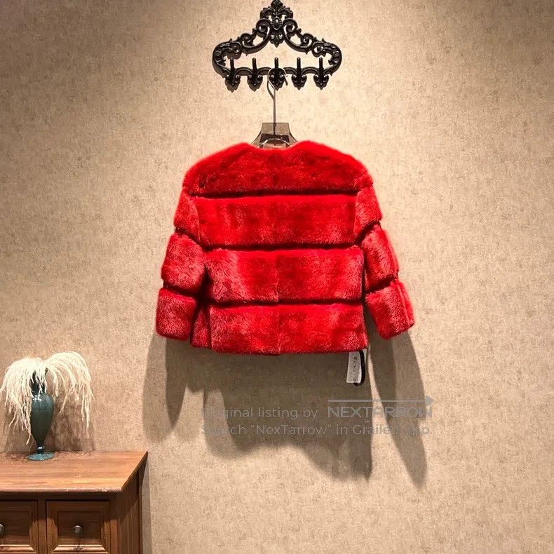 Valentino Valentino Red mink fur coat Size S / US 4 / IT 40 - 2 Thumbnail