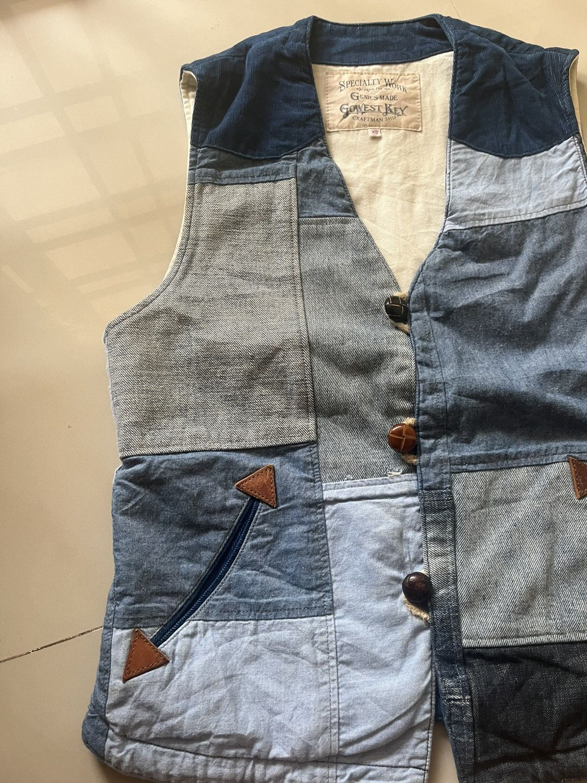 Japanese Brand Gowest Key patchwork vest Size US XS / EU 42 / 0 - 3 Thumbnail