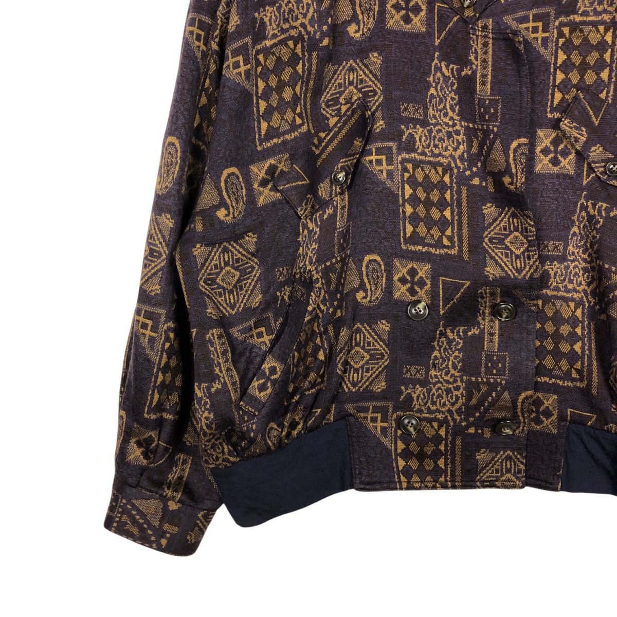 Japanese Brand × Vintage 📌Vintage Bomber Jacket Runic Navajo Design Issey Miyake Size US M / EU 48-50 / 2 - 5 Thumbnail