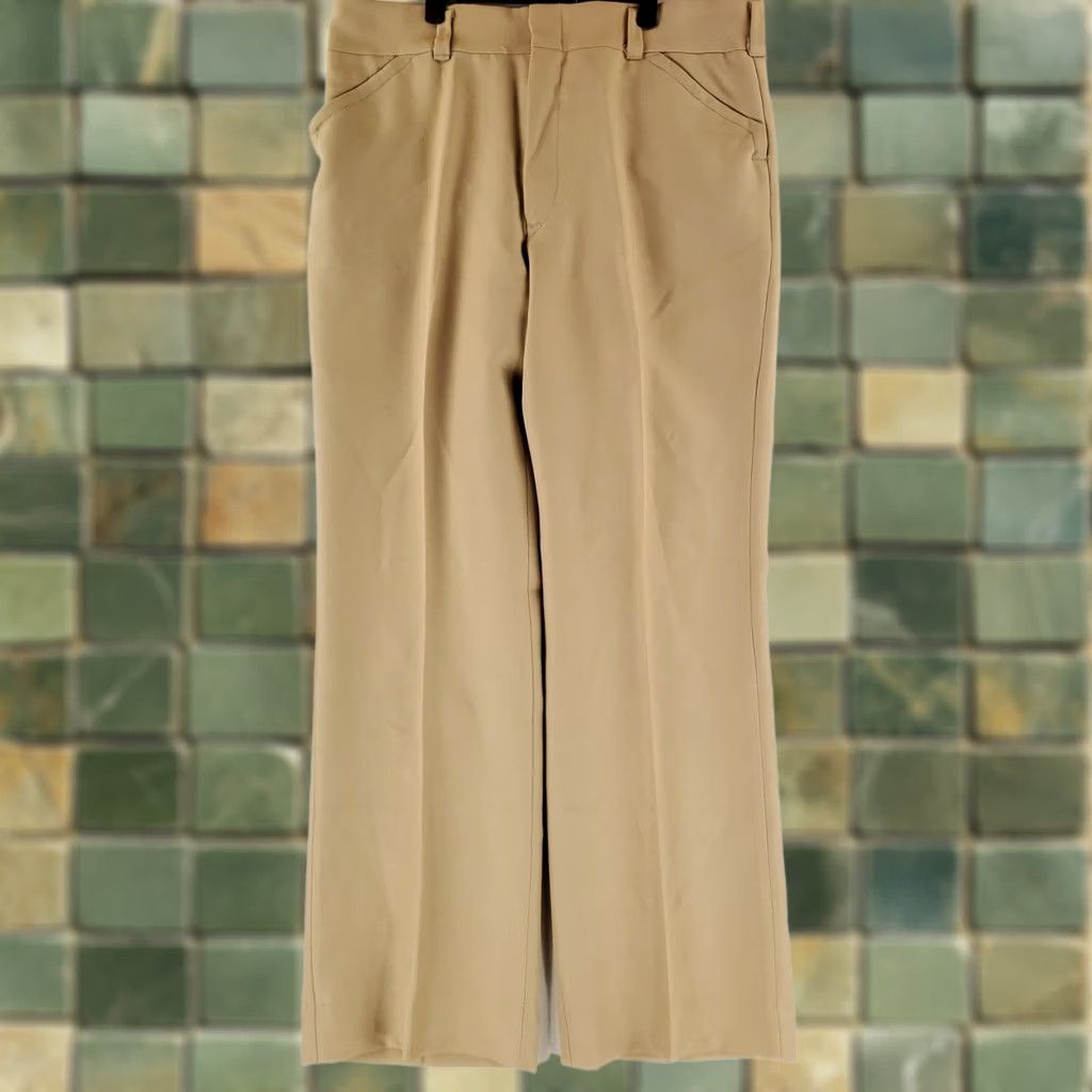 Vintage VINTAGE 50s 60s Gabardine Pants Brown Tan Mens 36x32 Dress Pants Men Brown Size US 36 / EU 52 - 1 Thumbnail