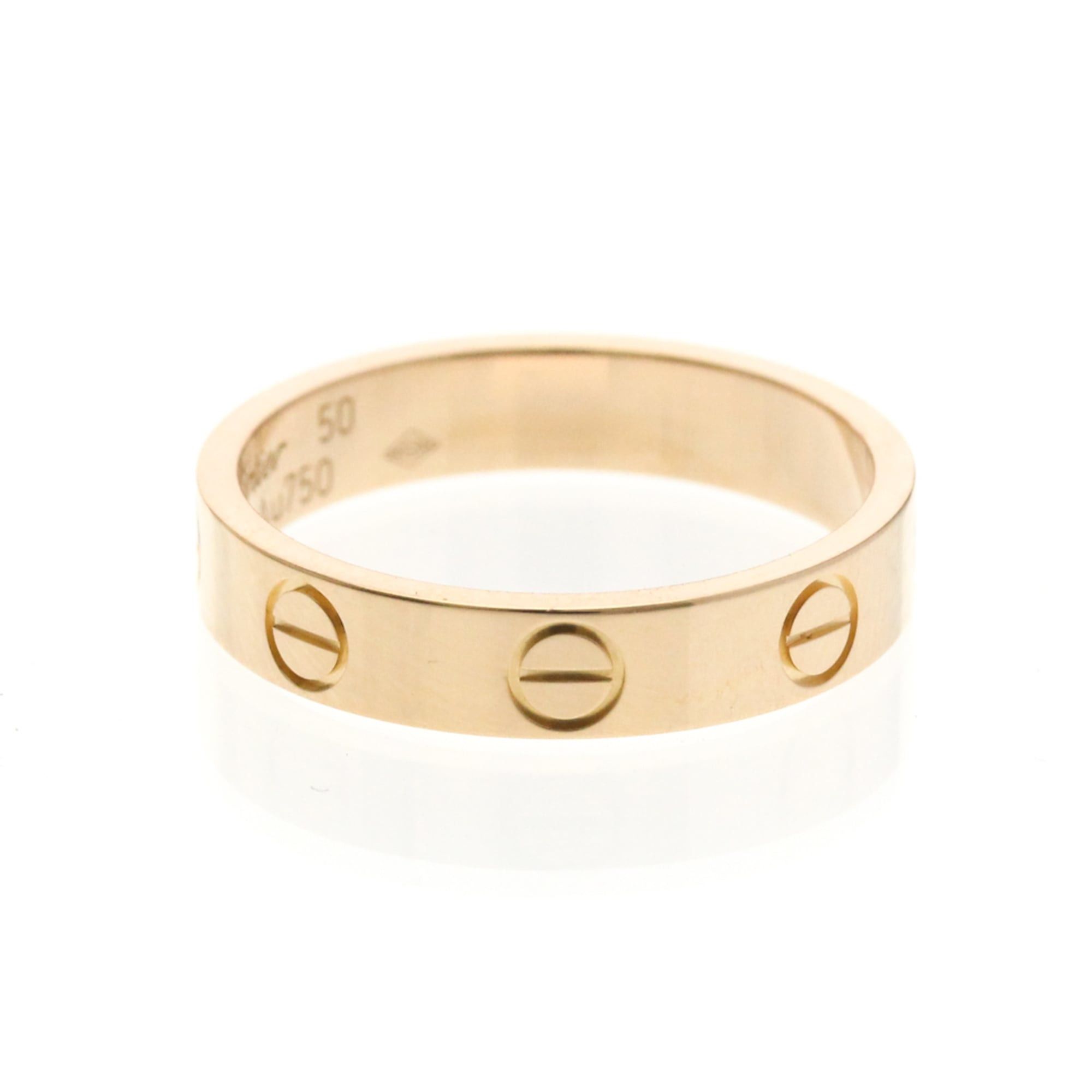 Cartier Cartier Mini Love Ring Pink Gold (18K) Fashion No Stone Band Ring Pink Gold Size ONE SIZE - 1 Thumbnail
