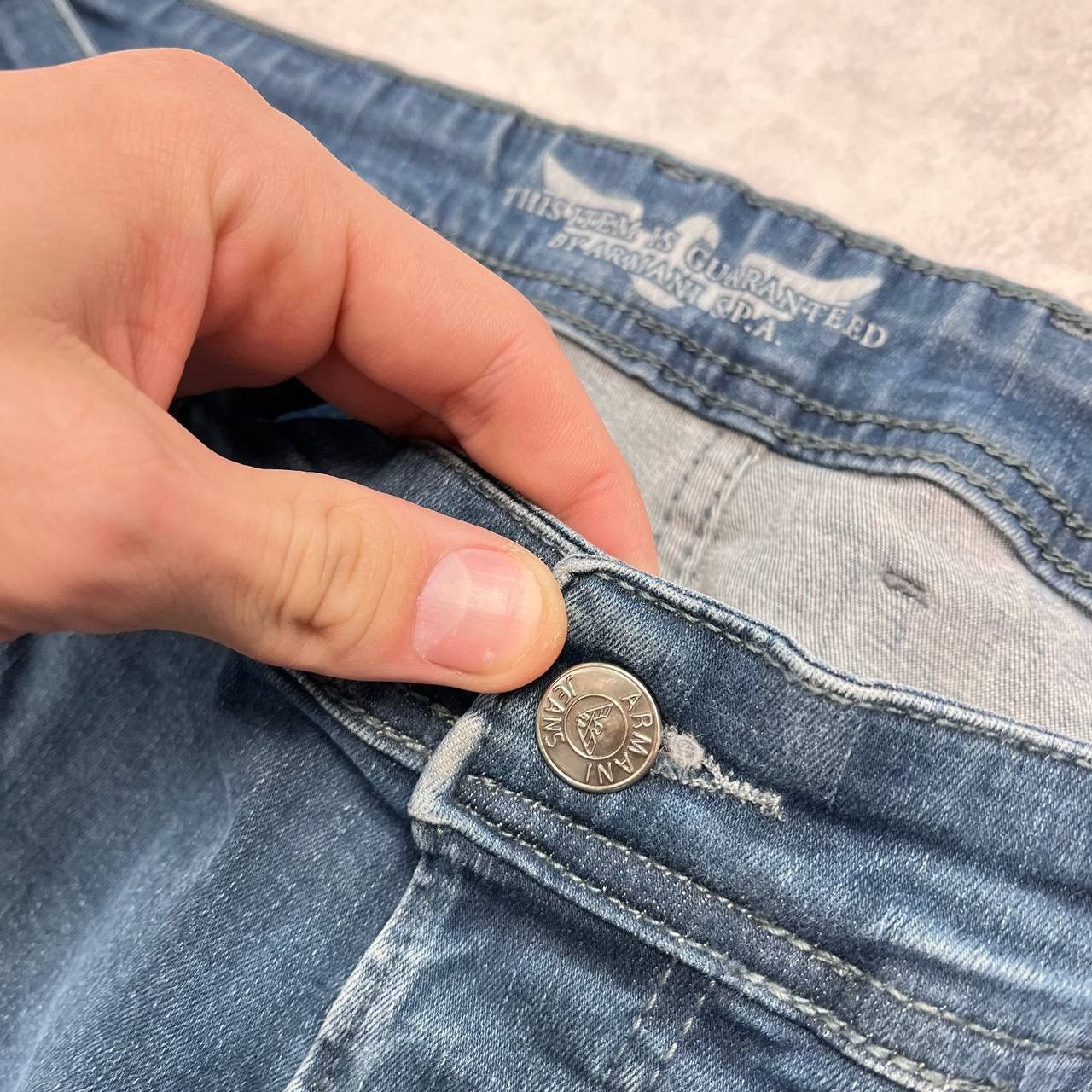 Armani × Vintage Armani Jeans Vintage Denim Pants Flared Mini Logo Y2k Style Size US 33 - 6 Thumbnail