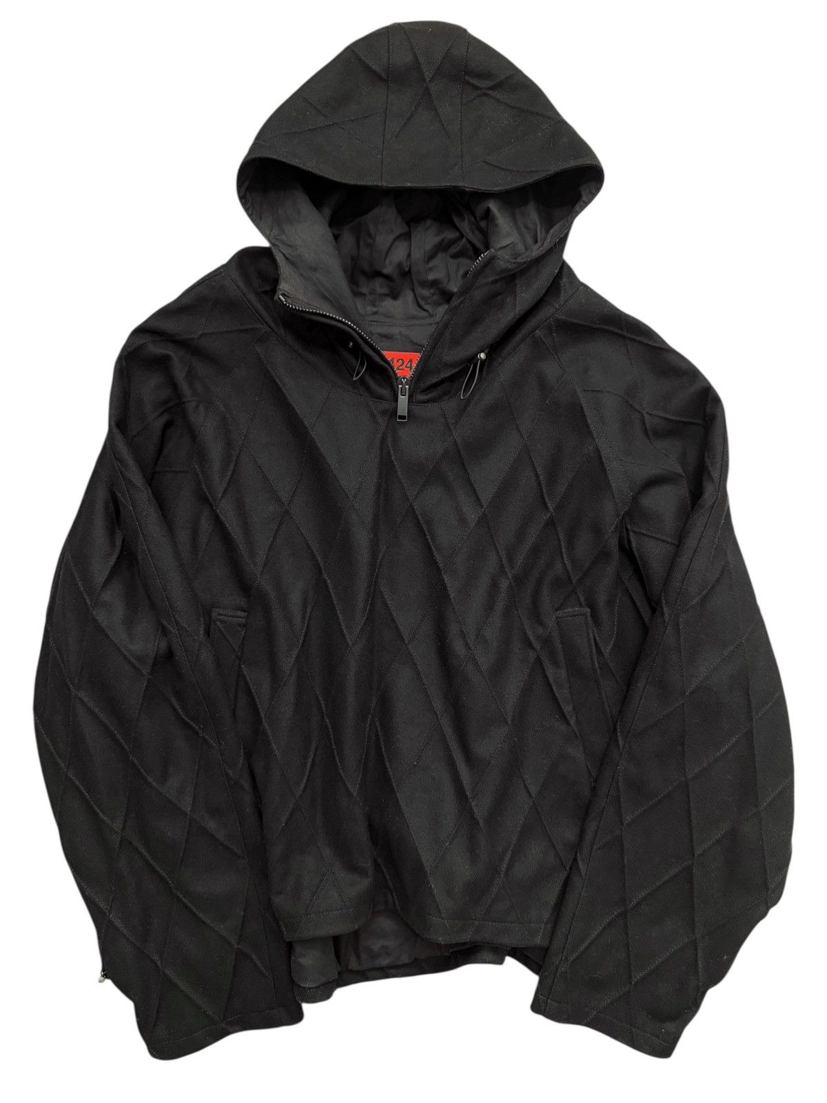 Crossed Wool Cropped Anorak Jacket