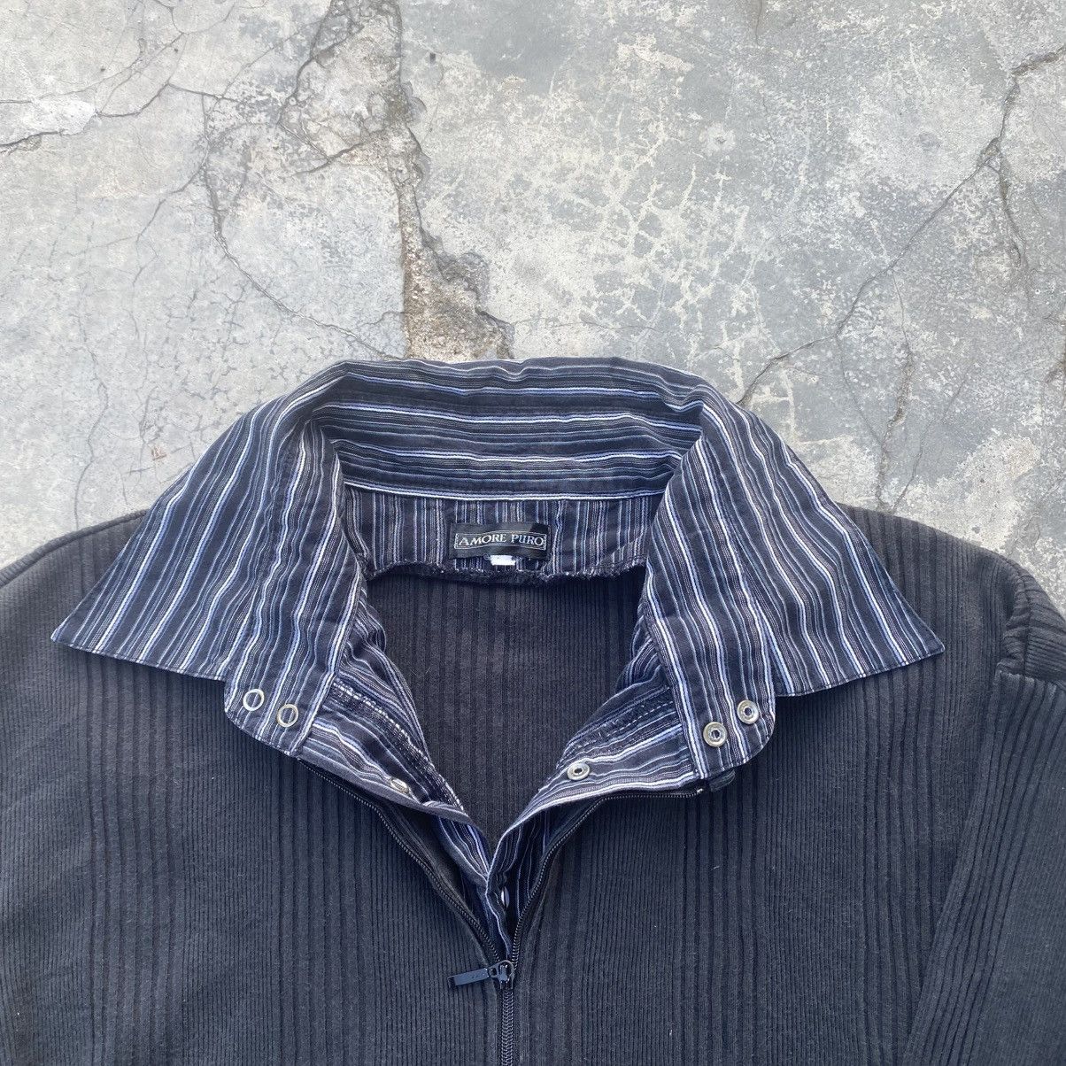 Japanese Brand AMORE PURO Stripe Collar Shirt Size US L / EU 52-54 / 3 - 2 Thumbnail