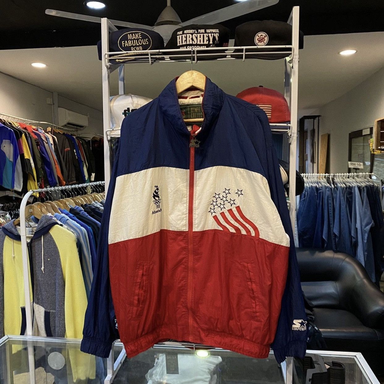 Starter × USA Olympics × Vintage VTG Atlanta 1996 Olympics Windbreaker STARTER Jacket Size US XL / EU 56 / 4 - 2 Thumbnail
