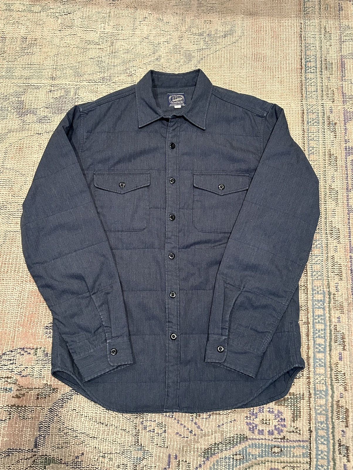 J.Crew Quilted Button Up Shirt Size US L / EU 52-54 / 3 - 1 Thumbnail