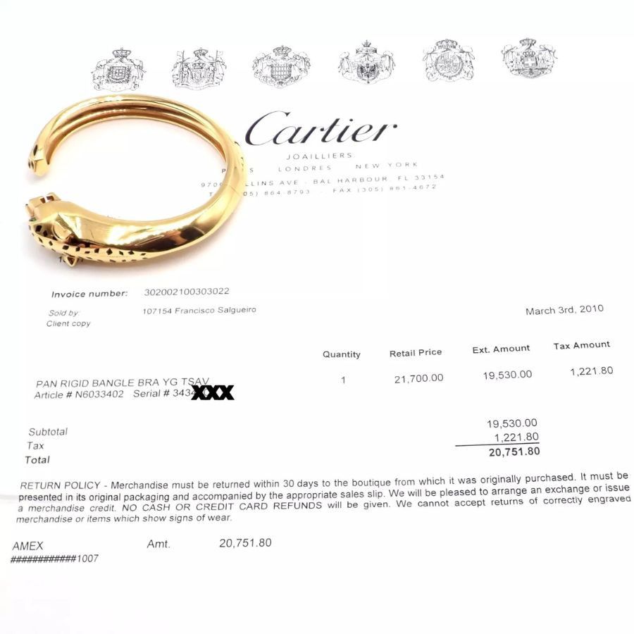 Cartier Cartier Panther Panthere 18k Yellow Gold Cuff Bracelet Size ONE SIZE - 8 Thumbnail