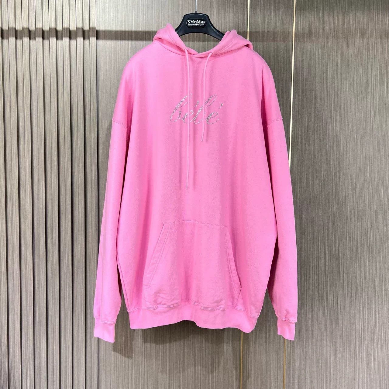 Balenciaga balenciaga pink logo hoodie with rhinestones Size US L / EU 52-54 / 3 - 1 Thumbnail