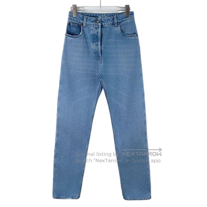 Prada Prada Blue triangle cotton casual denim trousers Size 28" / US 6 / IT 42 - 1 Thumbnail