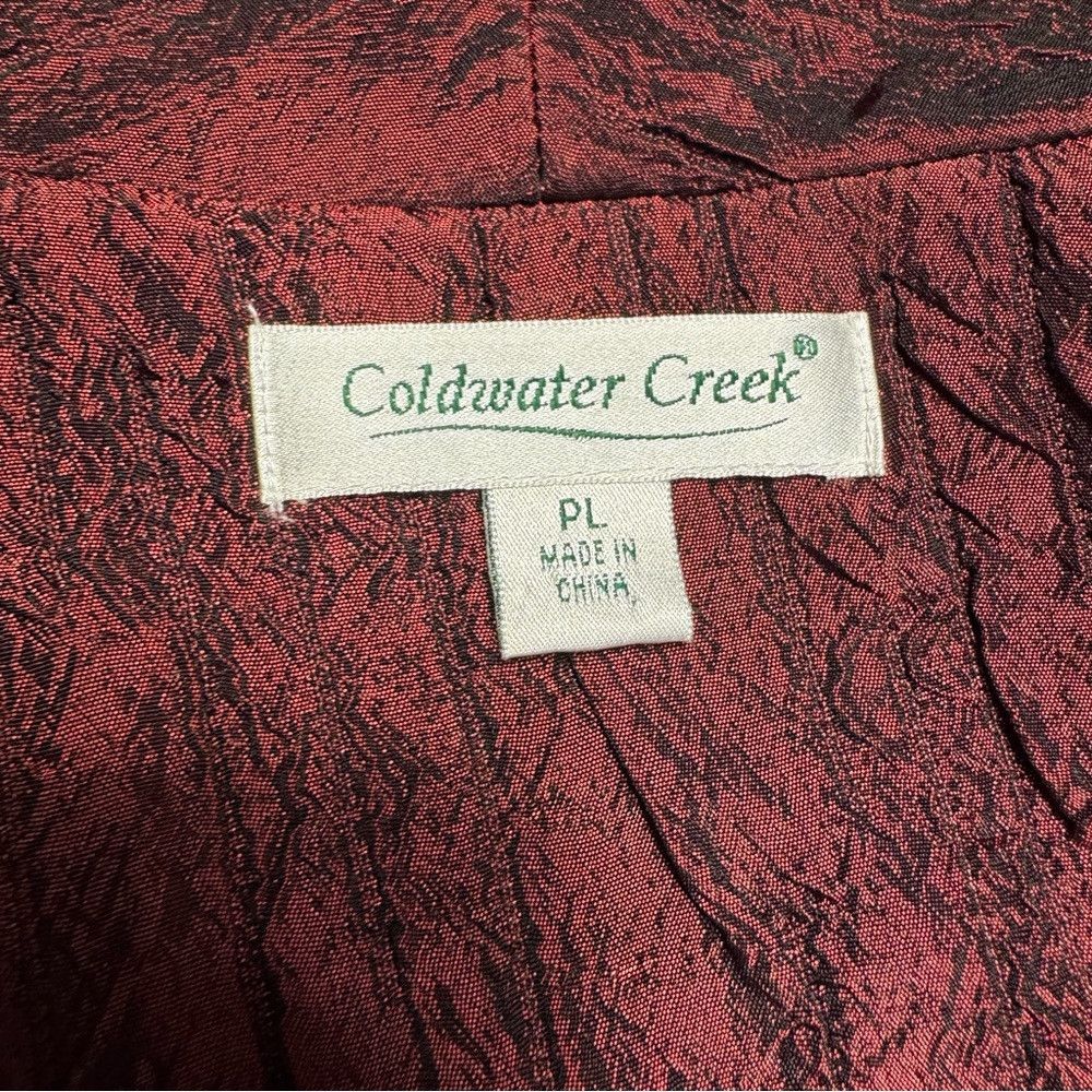 Coldwater Creek Coldwater Creek Red Crinkle Open Front Jacket Size L Petite Size L / US 10 / IT 46 - 6 Thumbnail