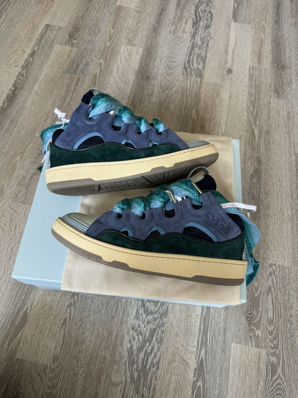 Lanvin Lanvin Curb Lace Sneaker Blue Size US 8 / EU 41 - 4 Thumbnail