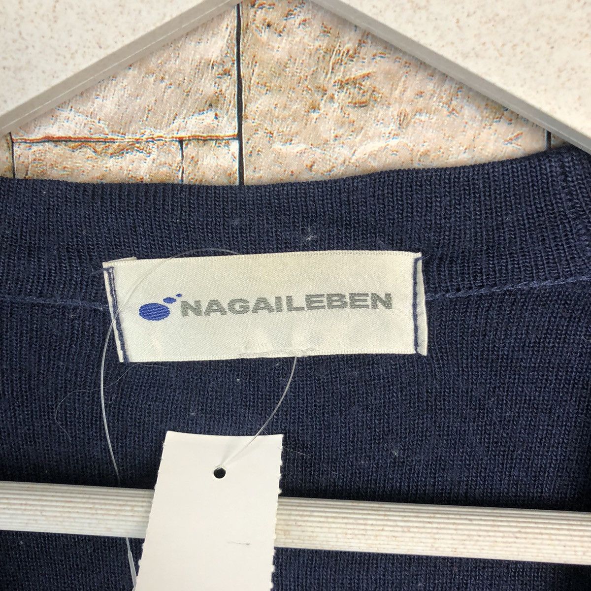 Homespun Knitwear × Japanese Brand Nagaileben Dark Blue Cardigan Knitwear #A856 Size US M / EU 48-50 / 2 - 8 Thumbnail
