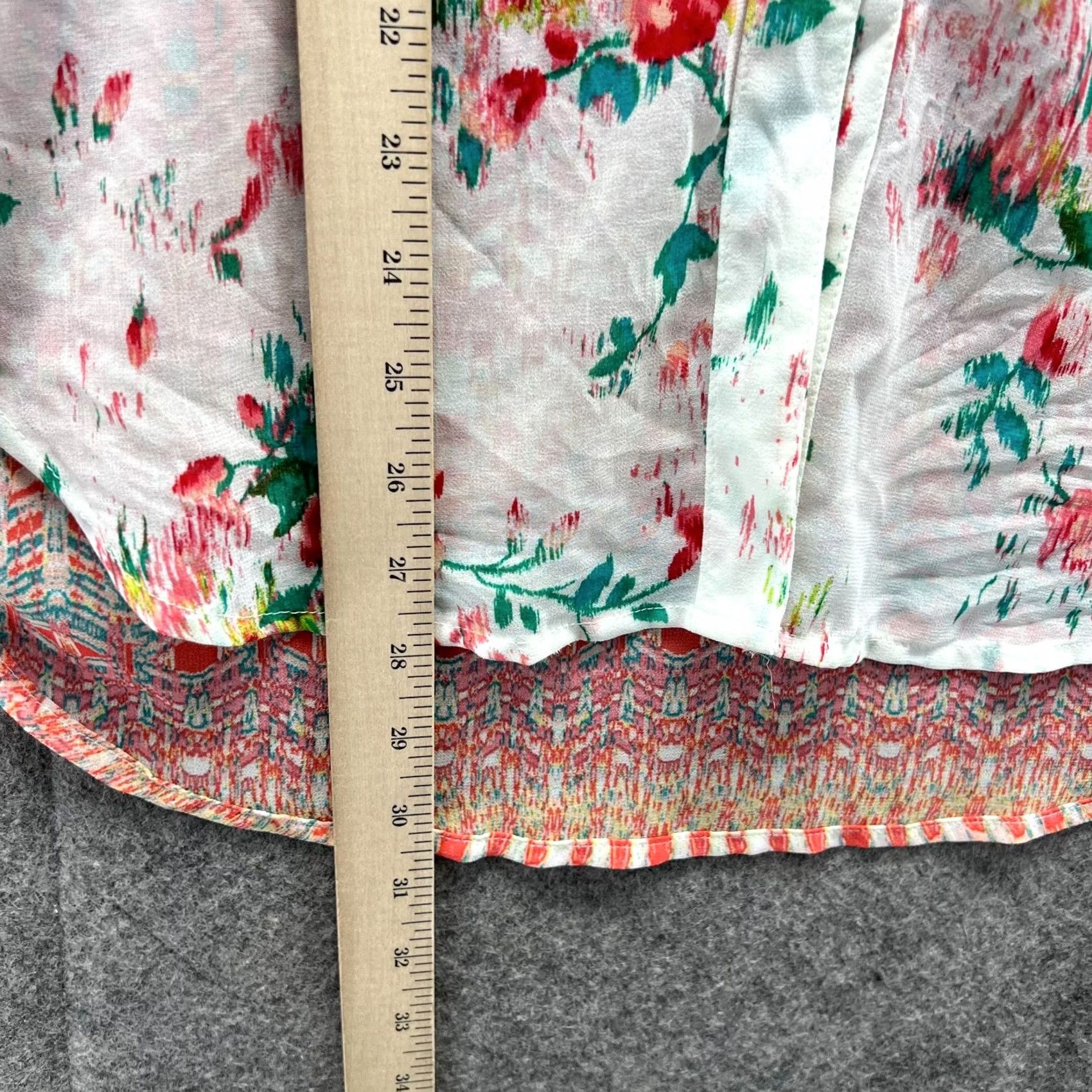 Sunflower FLOWER Blouse Shirt Women M Multicolor Floral 3/4 Sleeve Sheer Button Front Casual Summer Spring Fall Size M / US 6-8 / IT 42-44 - 5 Thumbnail