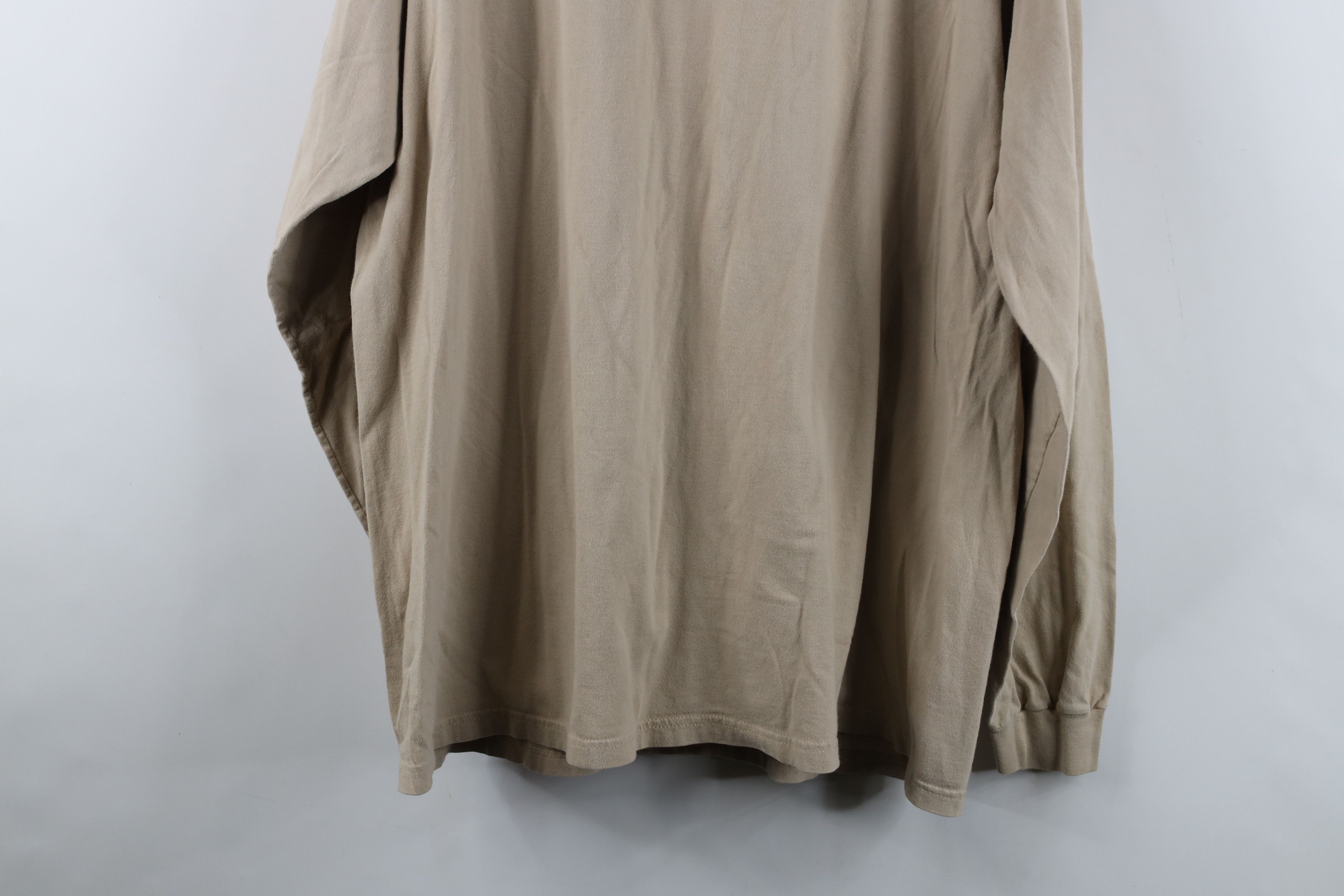 Vintage Vintage 90s Streetwear Long Sleeve T-Shirt Beige Cotton Size US XXL / EU 58 / 5 - 14 Thumbnail