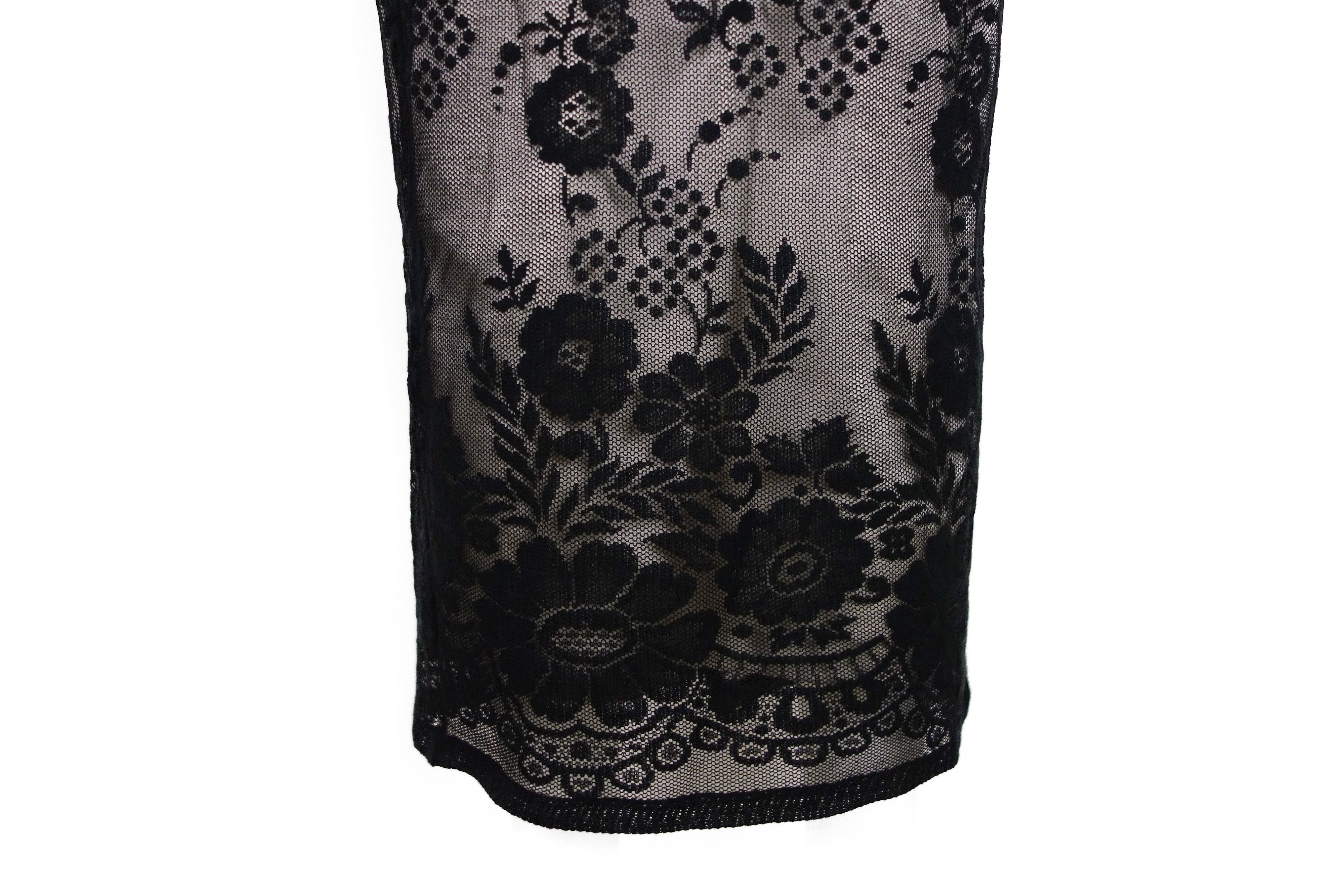 Dolce & Gabbana × Vintage D&G Dolce Gabbana Lace Layered Midi Skirt Sheer Floral Nude Size 27" / US 4 / IT 40 - 8 Thumbnail