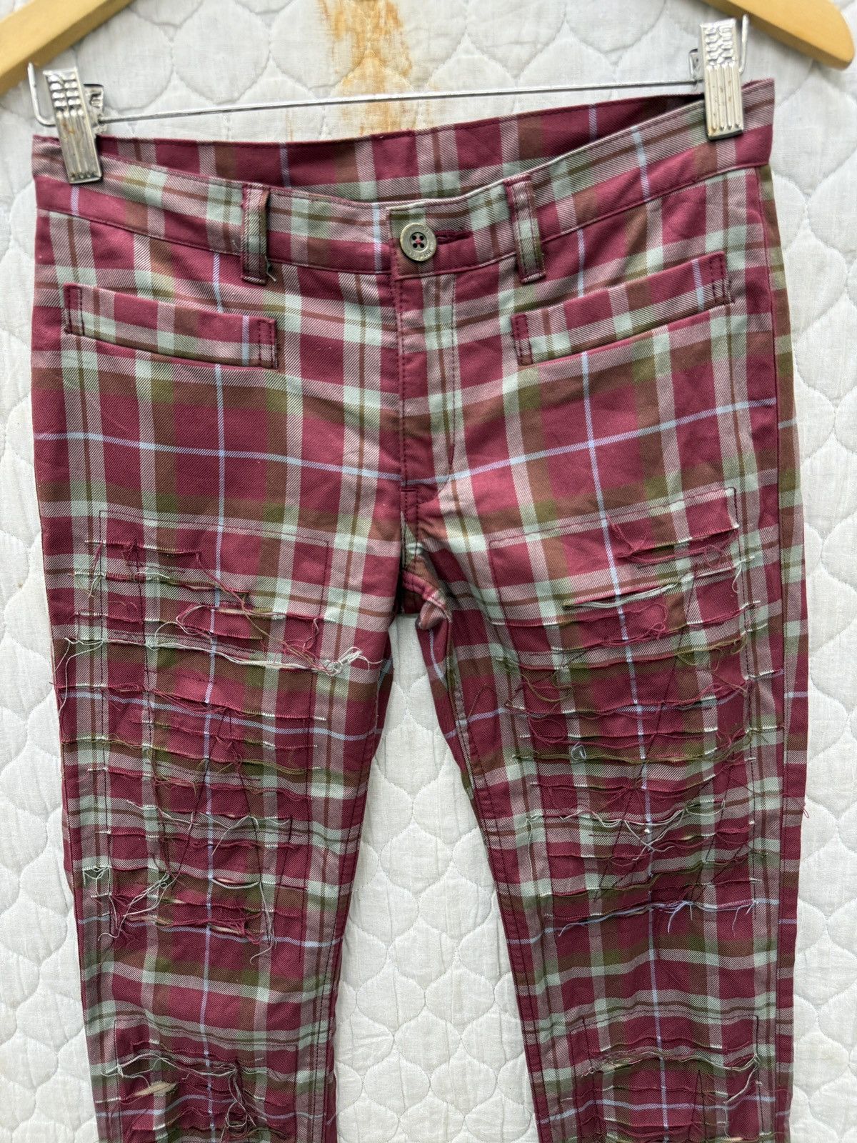 Hysteric Glamour 🔥🔥🔥ARCHIVE HYSTERIC GLAMOUR TARTAN PUNK PANTS Size 28" / US 6 / IT 42 - 4 Thumbnail