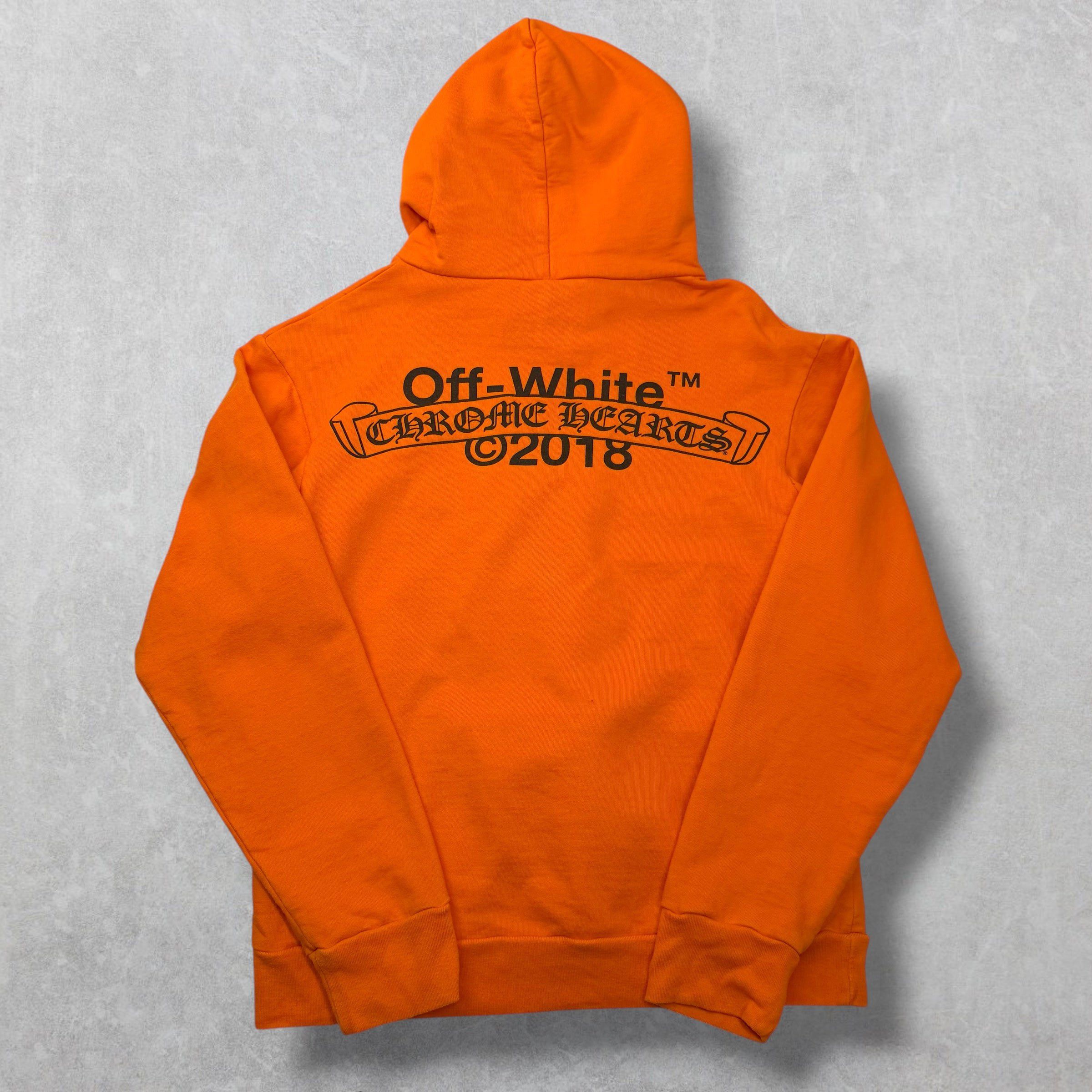 Chrome Hearts Chrome Hearts x Off-White Scroll Logo Hoodie Orange S Size US S / EU 44-46 / 1 - 1 Thumbnail
