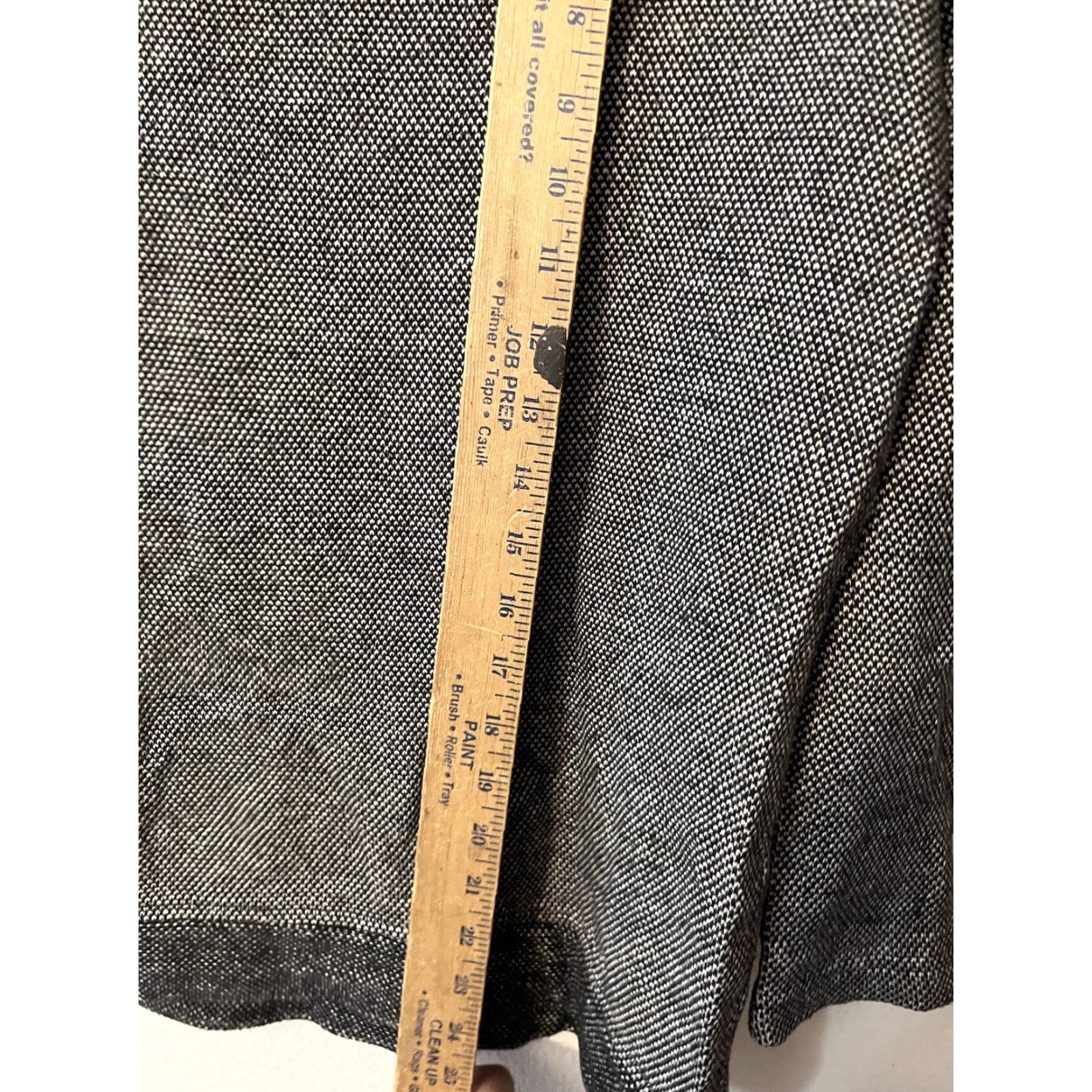Ann Taylor Ann Taylor LOFT Black/Ivory Cotton Tweed Sweater/Top-Scoop Neck Zipper Trim-M Size M / US 6-8 / IT 42-44 - 4 Thumbnail