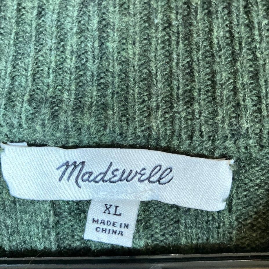 Madewell Madewell Womens Sweater Forest Green Ribbed Knit Mock Neck XL Size XL / US 12-14 / IT 48-50 - 6 Thumbnail