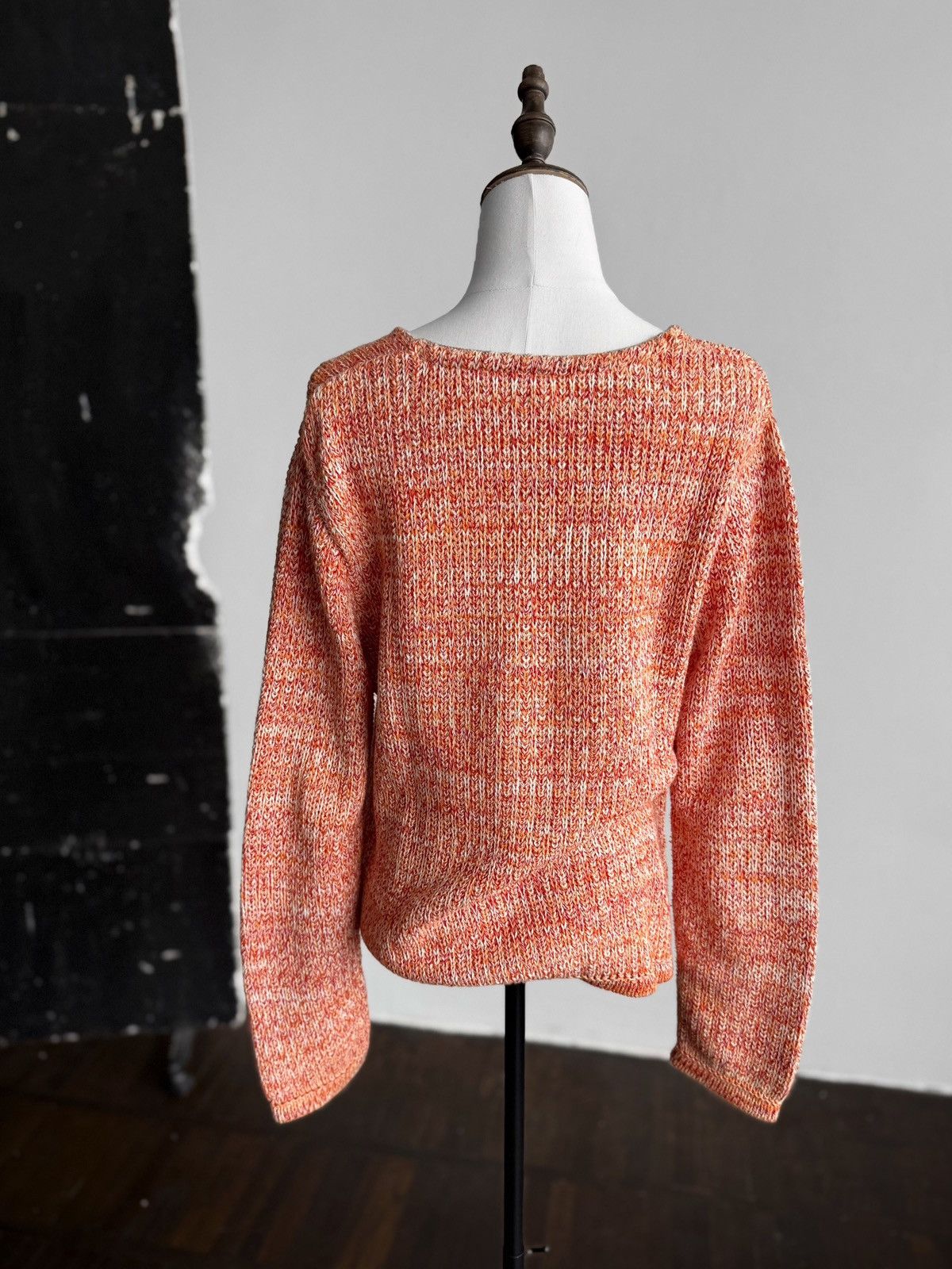 Other Hessnatur Womens Cotton Knit Sweater Orange Coral V Neck Size L / US 10 / IT 46 - 2 Thumbnail