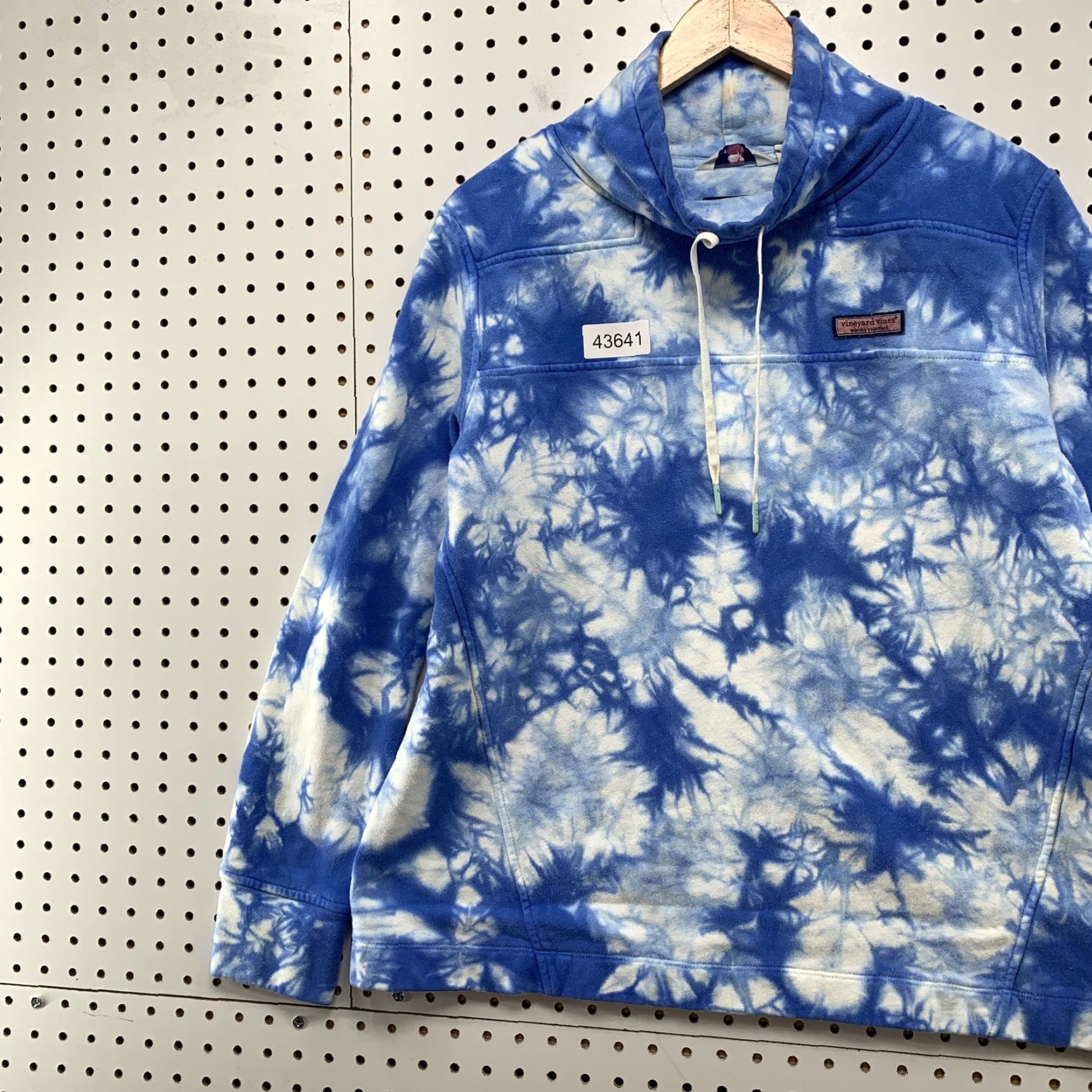 Vineyard Vines Vineyard Vines Sweatshirt Womens Medium Blue Tie-Dye Funnel Neck Fleece Pullover Size M / US 6-8 / IT 42-44 - 2 Thumbnail